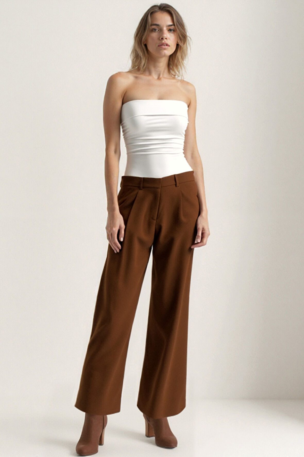 Pens Detaylı Palazzo Pantolon