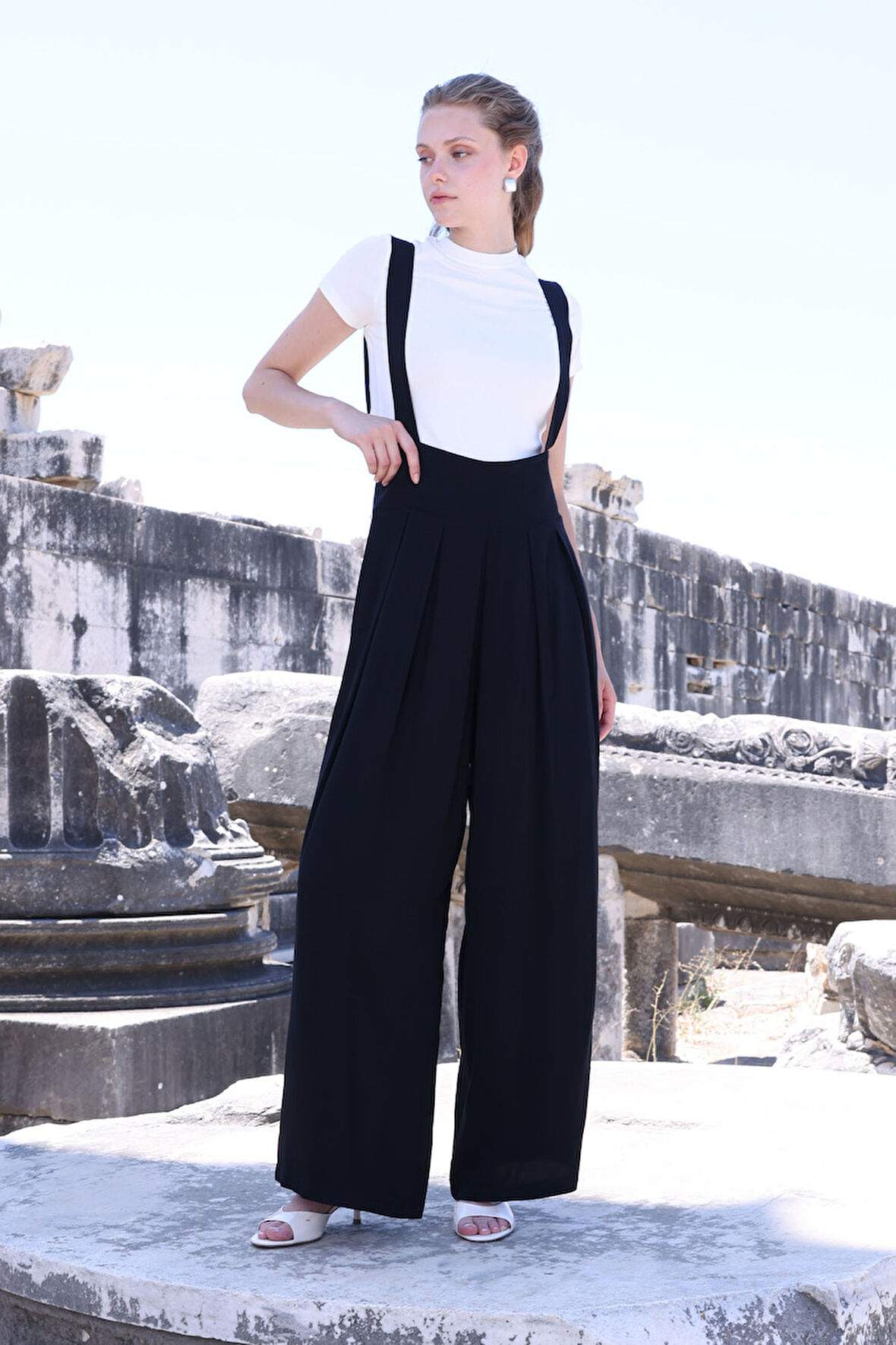 Beli Lastikli Geniş Paça Salopet