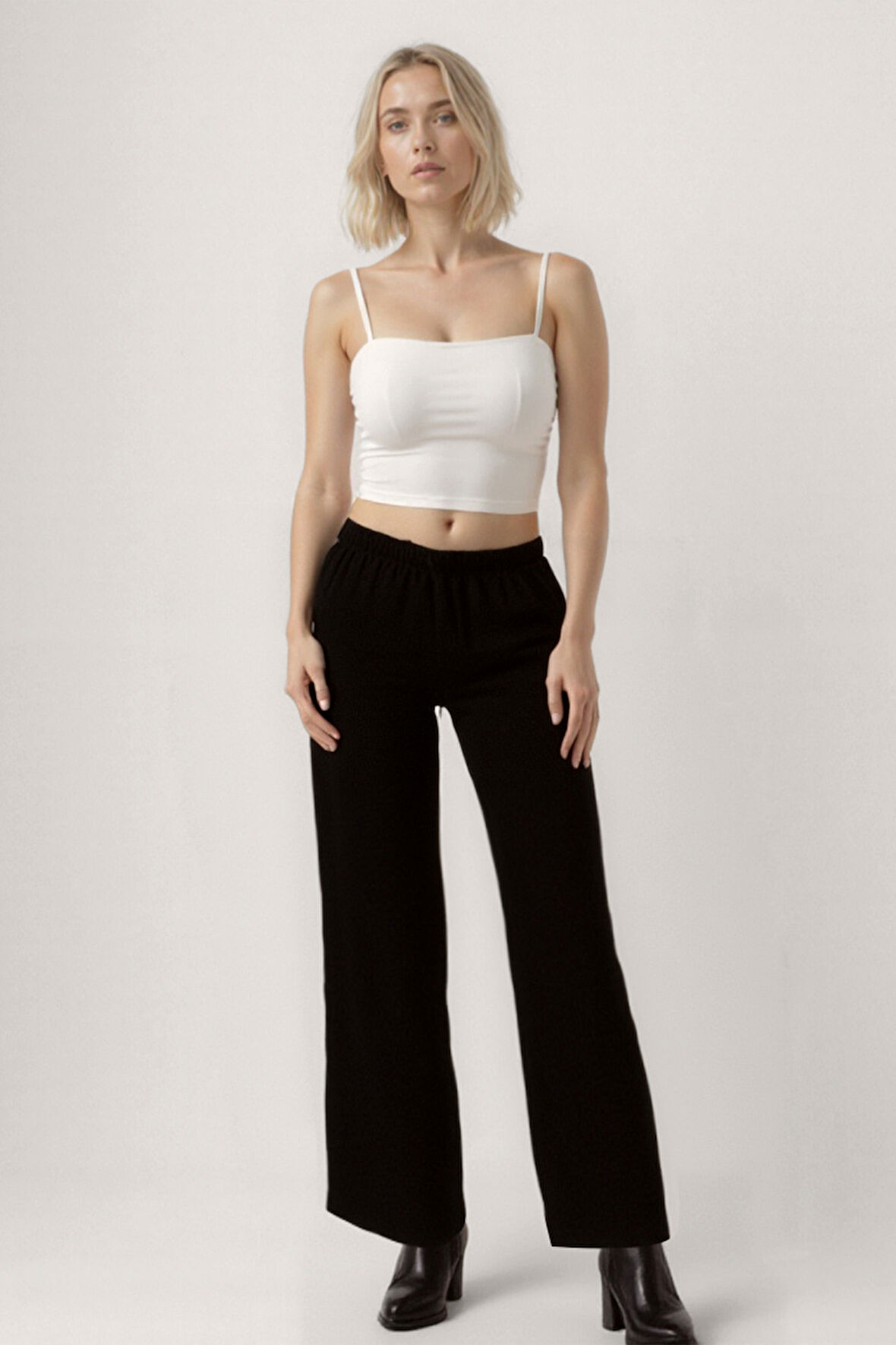 Beli Lastikli Geniş Paça Pantolon