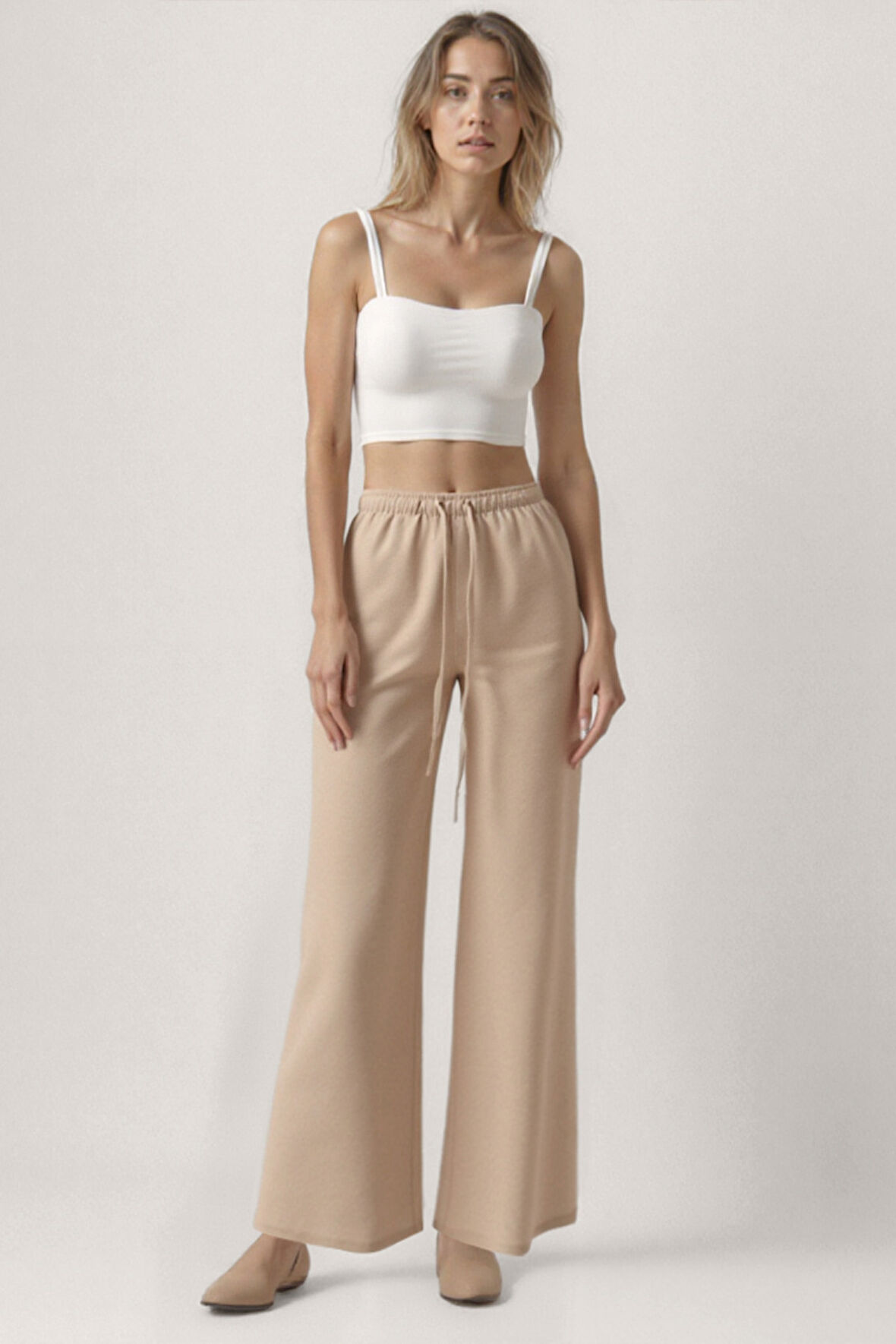 Beli Lastikli Geniş Paça Pantolon