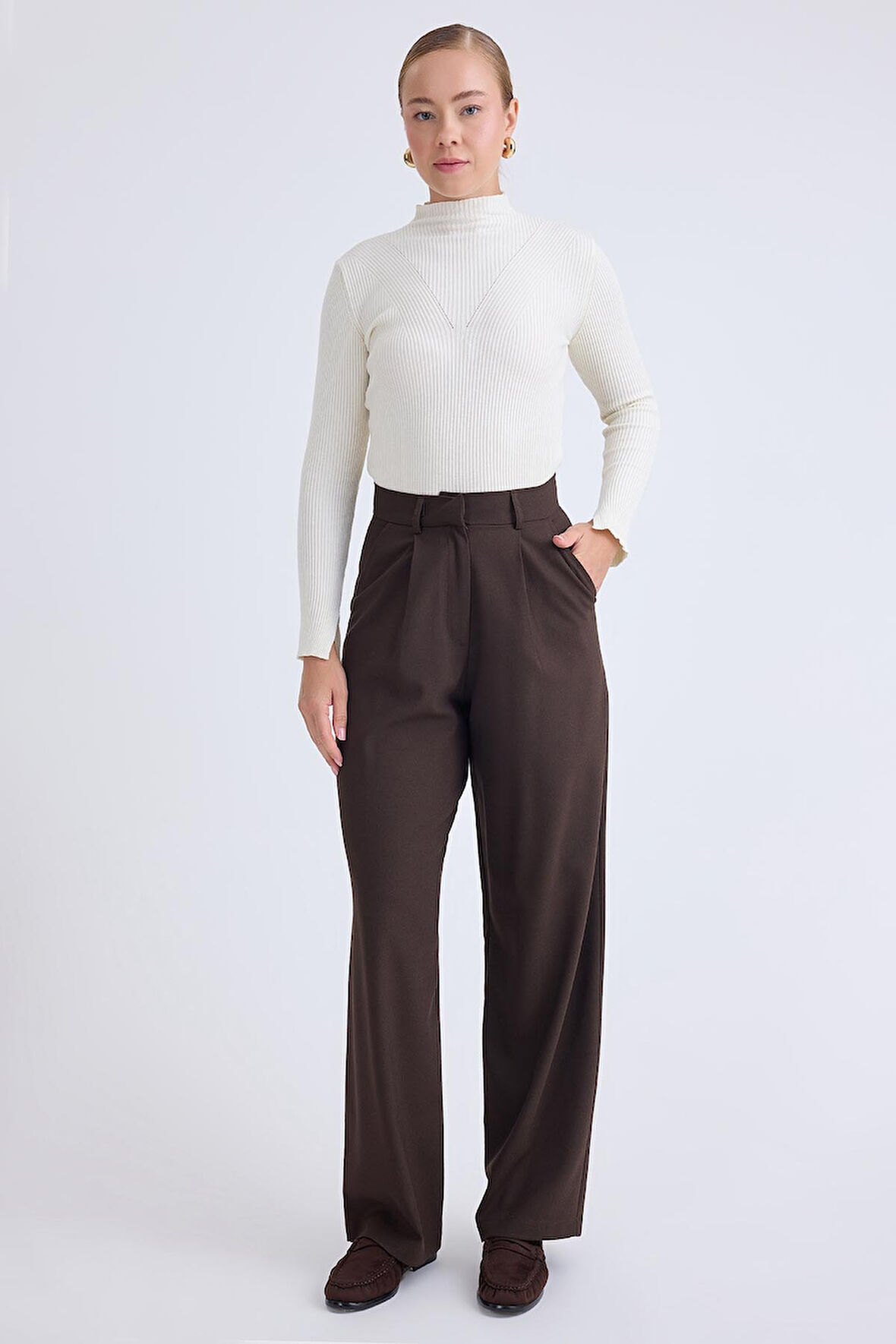 Yüksek Bel Geniş Paça Palazzo Pantolon