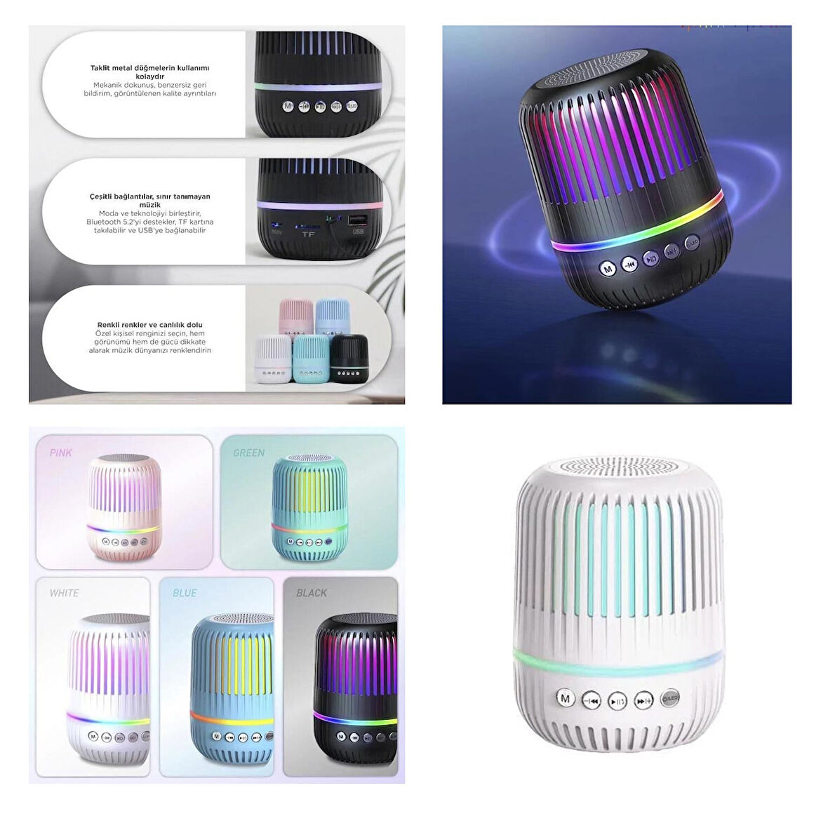 TORİMA GTS-2150 Taşınabilir Müzik Kutusu Şarjlı Bluetooth RGB Işıklı