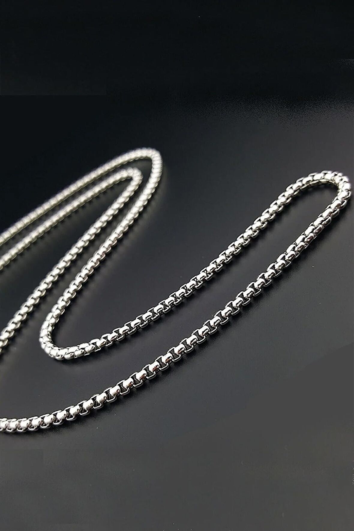 Herşey Nota 316L Paslanmaz Çelik Zincir Gümüş Renk 60 cm