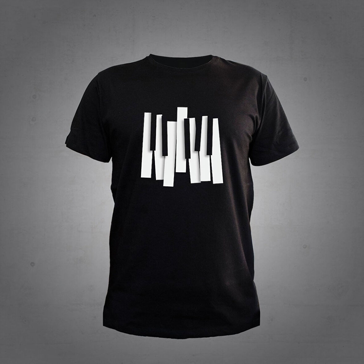 Herşey Nota Piyano Siyah Tshirt