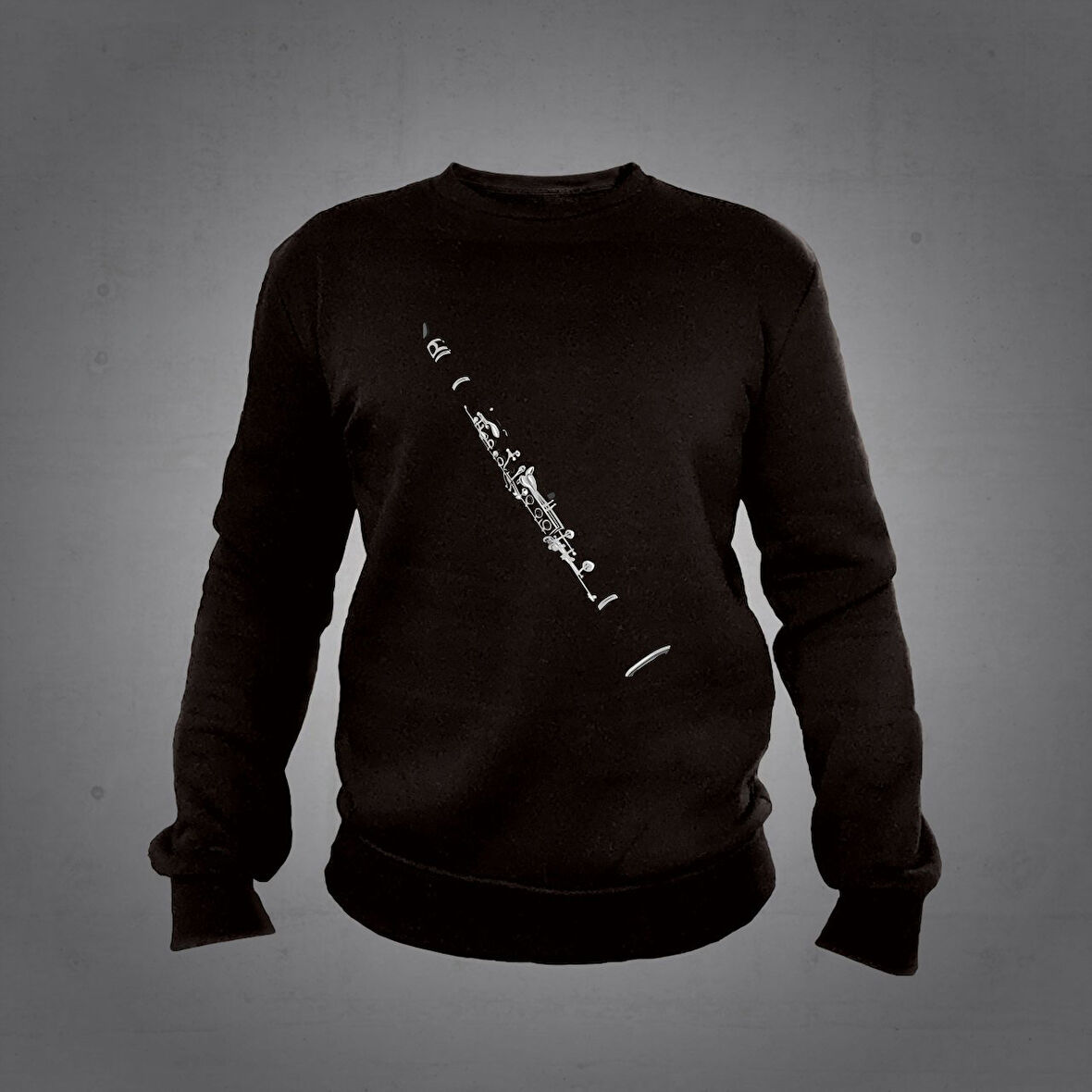 Klarnet Sweatshirt Siyah Unisex