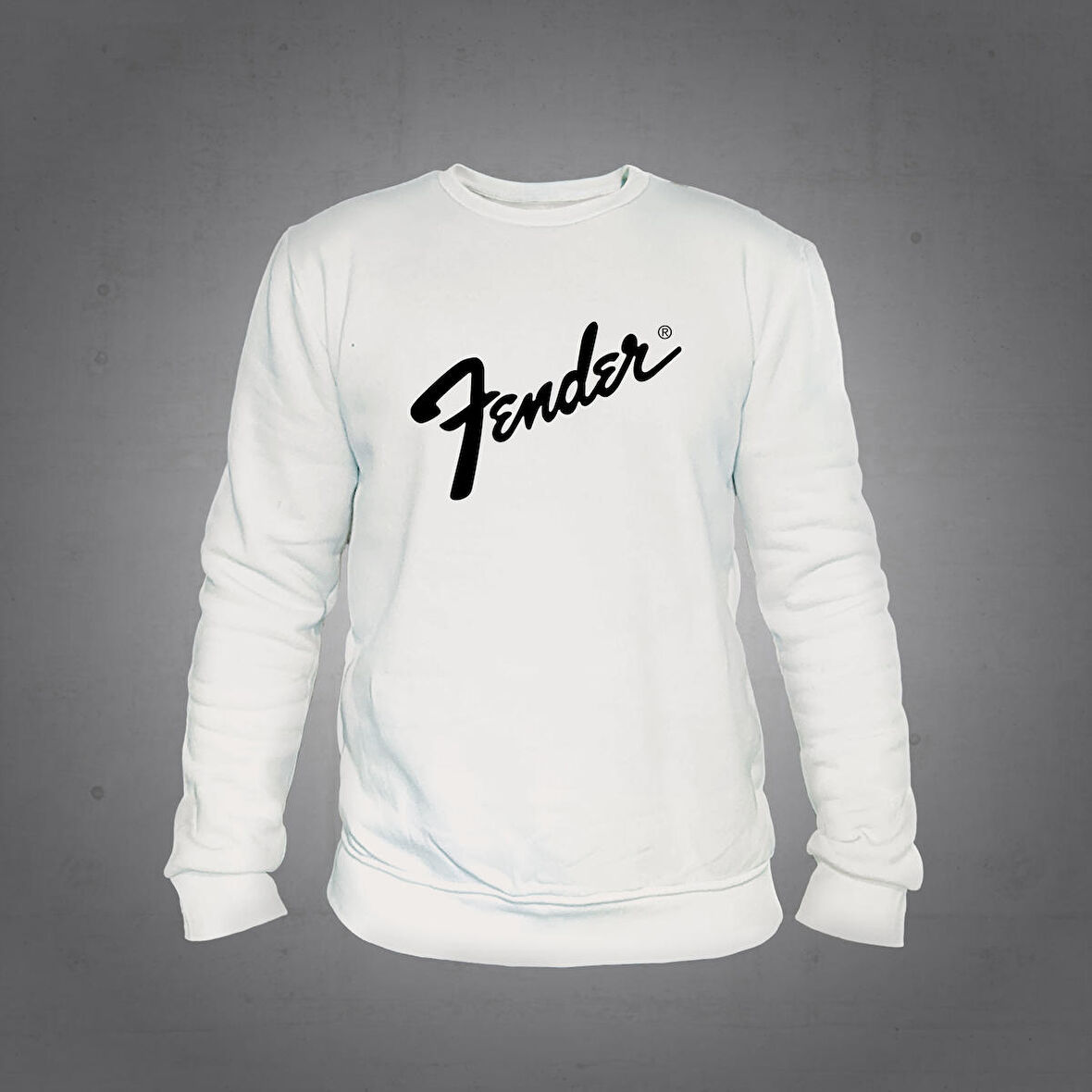 Herşey Nota Fender Beyaz Unisex Sweatshirt