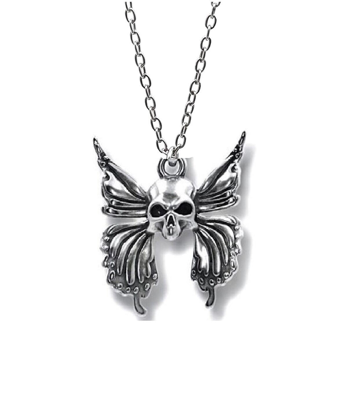 Gotik Kelebek skull Kolye