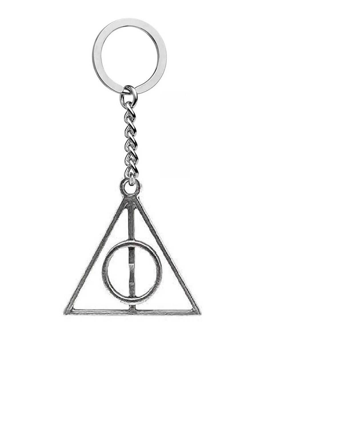  Harry Potter Ölüm Yadıgarları Üçgen Ortası dönen Anahtarlık