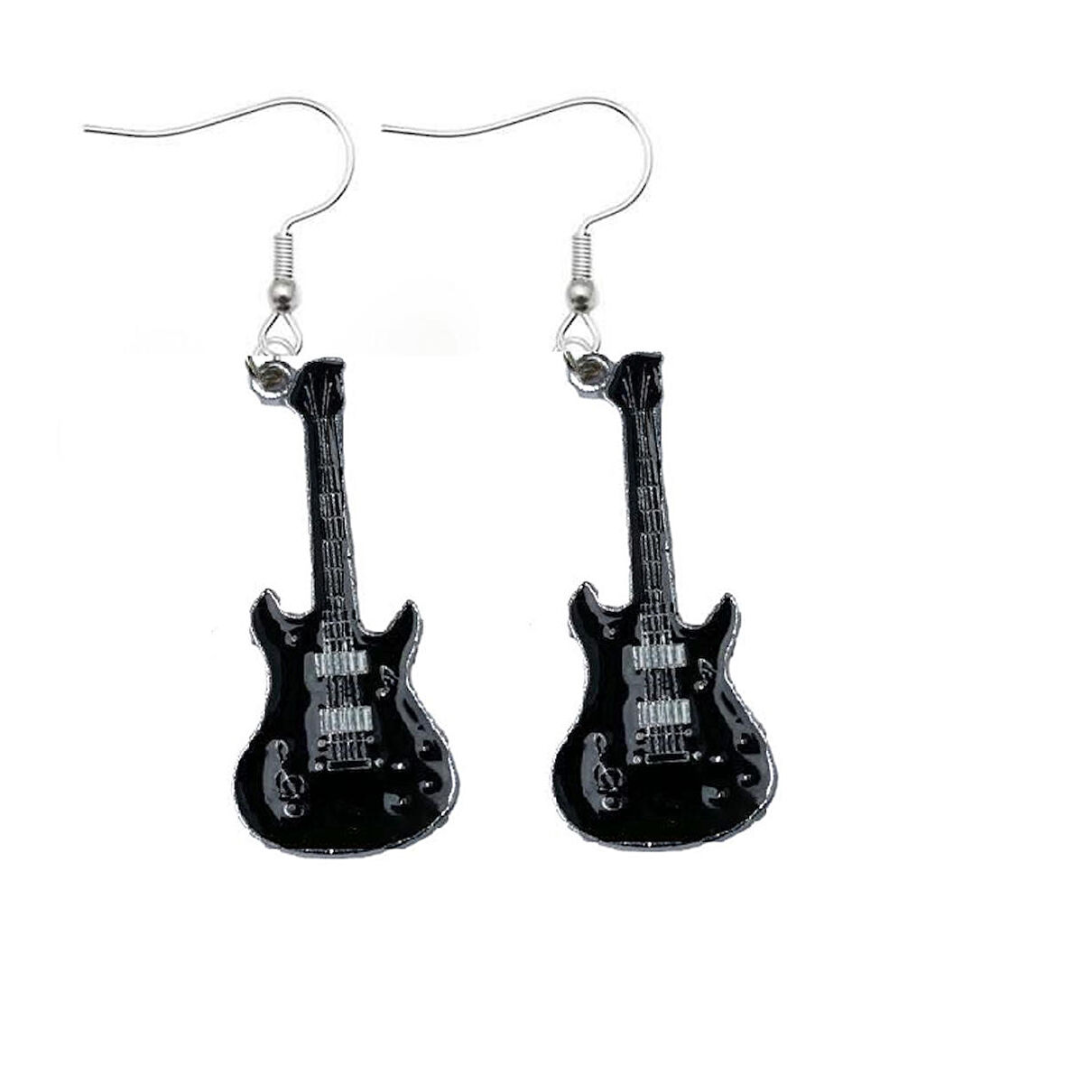 Herşey Nota Siyah Gitar Küpe
