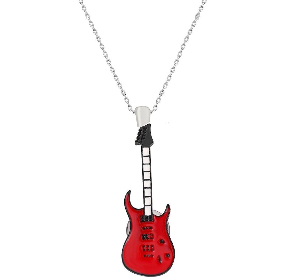 Herşey Nota Rock Gitar Kolye Kadın - Erkek 