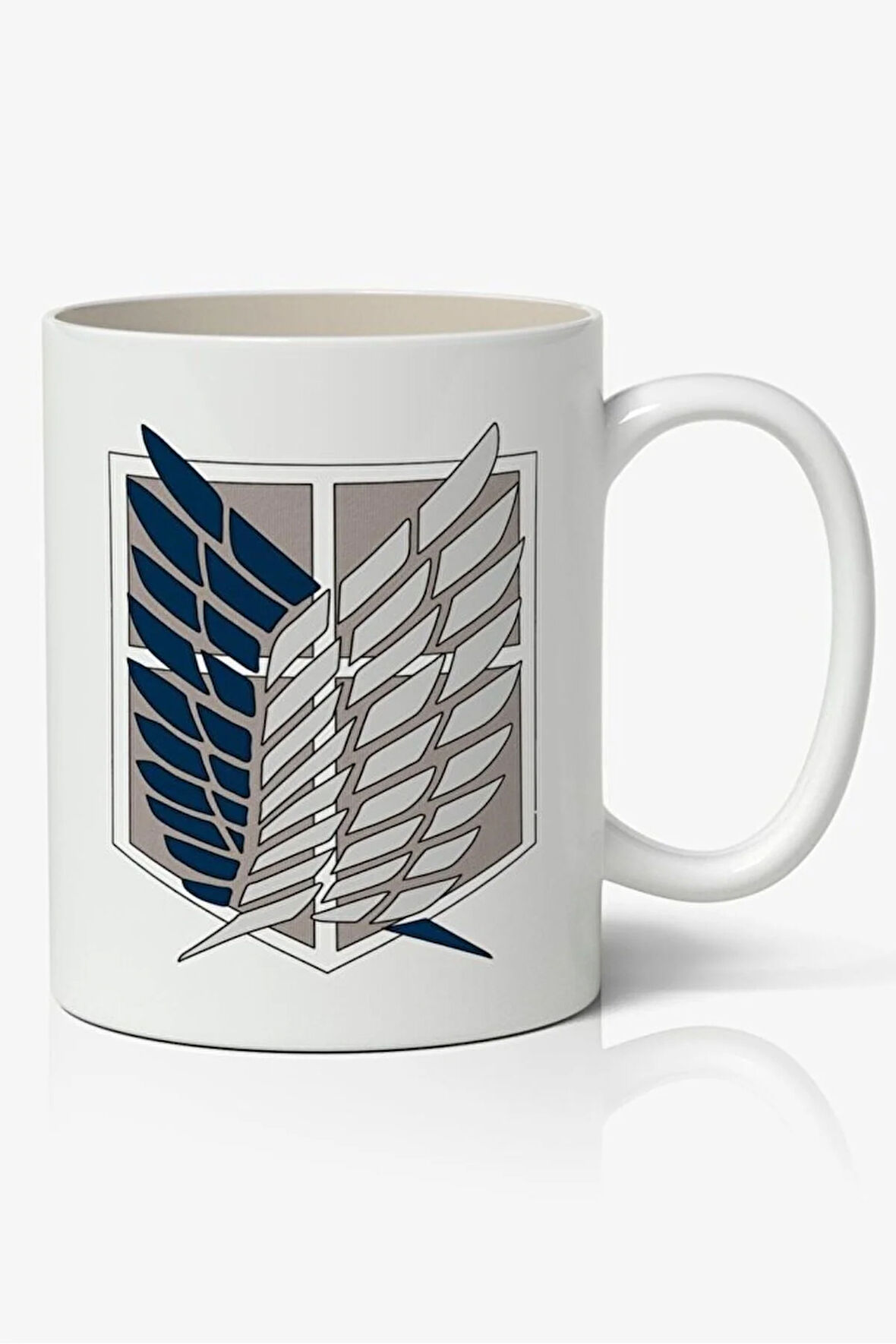 Attack On Titan Logolu Anime Temalı Beyaz Kupa Bardak Sevgiliye Arkadaşa Hediye