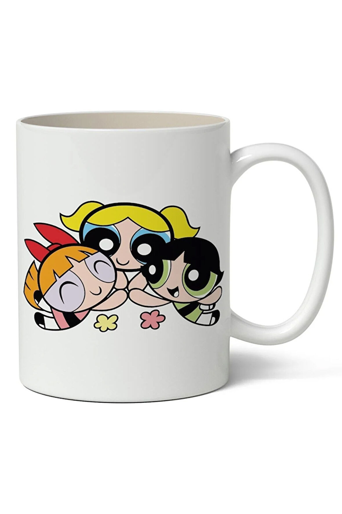 Powerpuff Girls Baskılı Beyaz Porselen Kupa Bardak