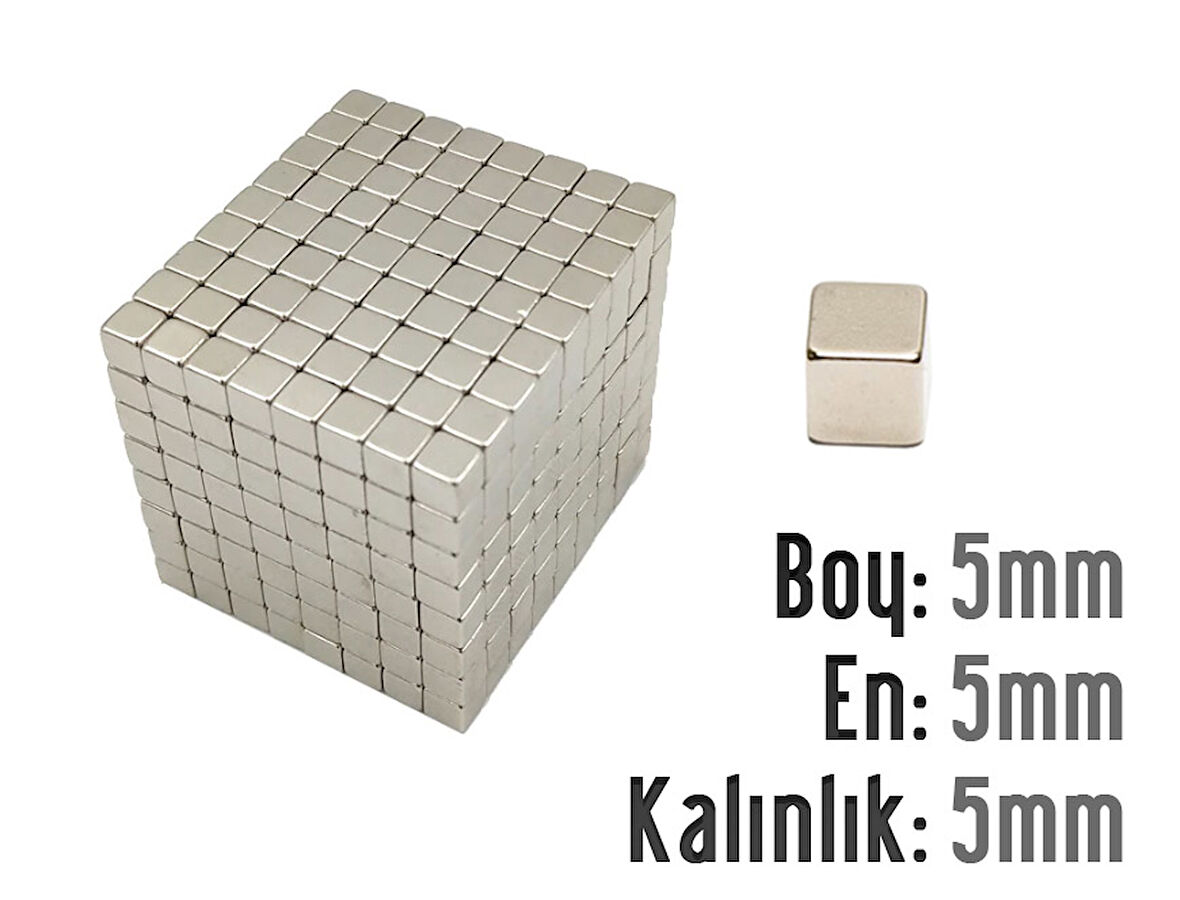 Neodyum Mıknatıs Küp 5x5x5mm  4 adet