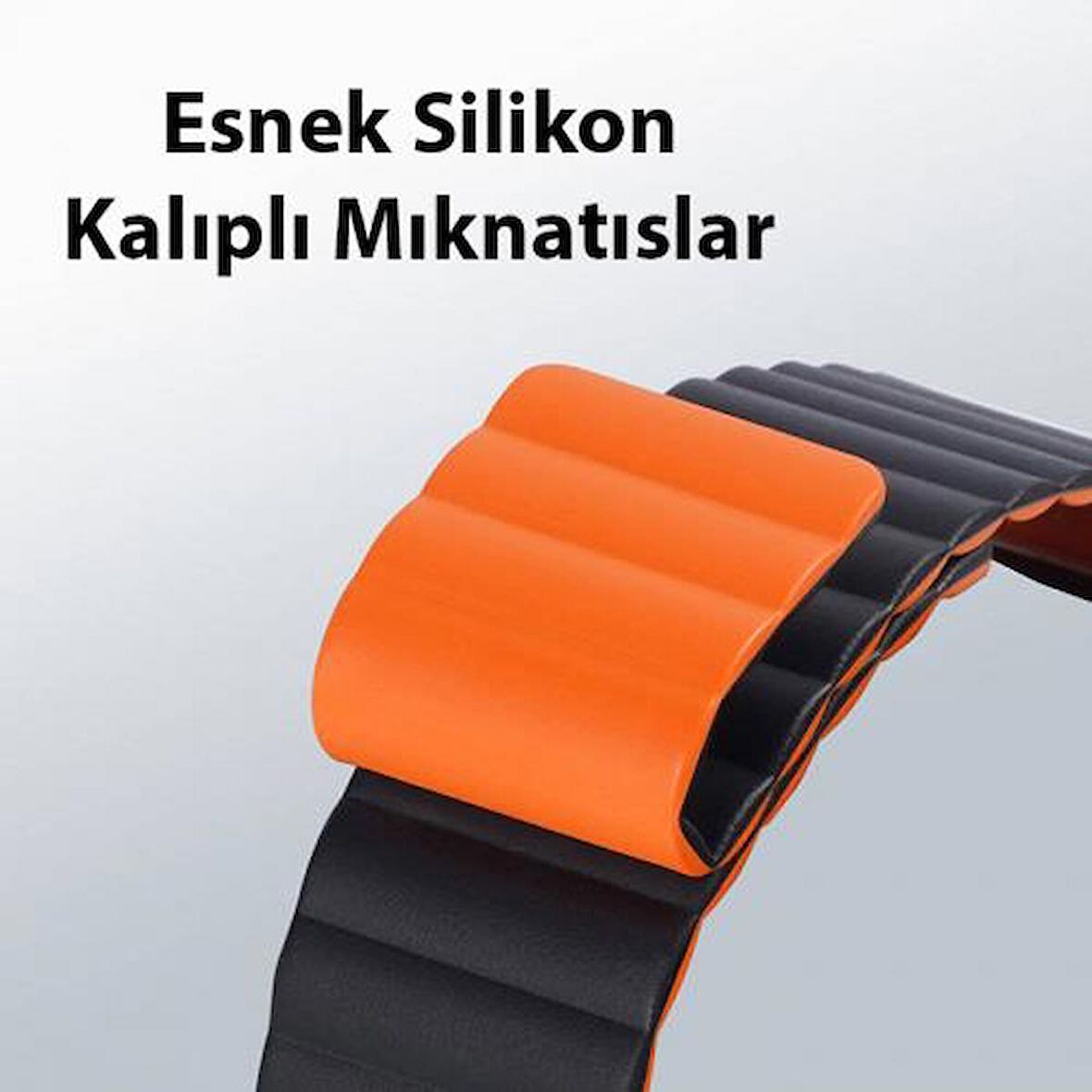 Polham Zincir Style Apple Watch 38-40-41MM için Mıknatıslı Kordon Kayış, Ultra Rahat Yıkanabilir