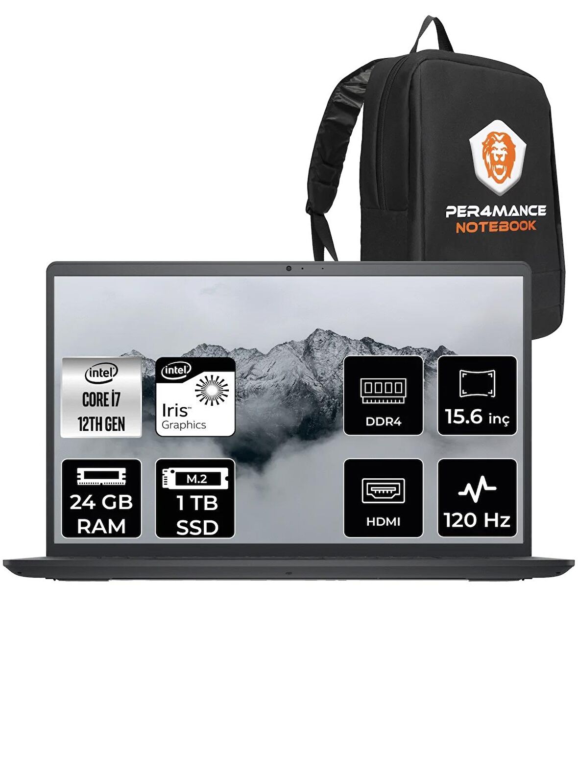 Dell Inspiron 3520 i7 1255U 24GB RAM 1TB SSD 15.6'' FHD FDOS I35201013U & PER4 ÇANTA