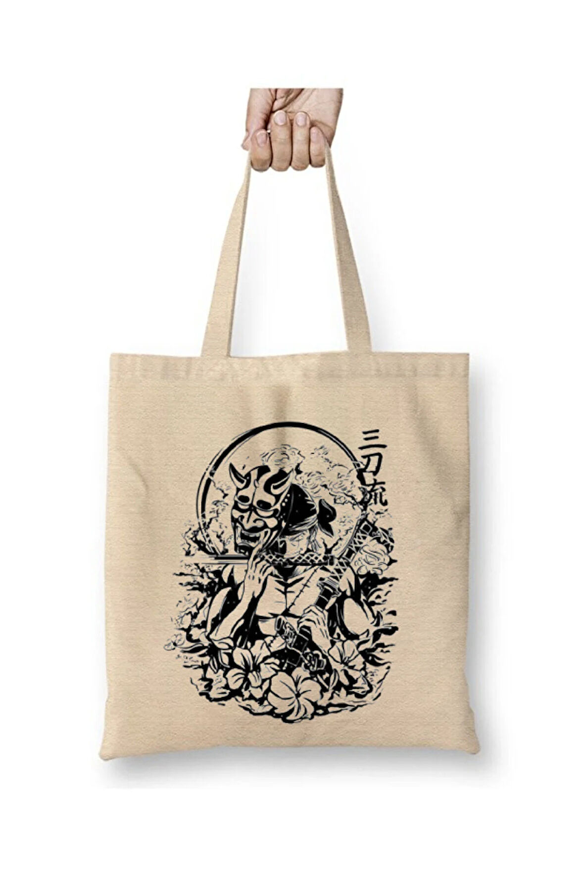 Roronoa Zoro One Piece Luffy Beyaz Bez Çanta Uzun Saplı Alışveriş Çantası Plaj Çantası