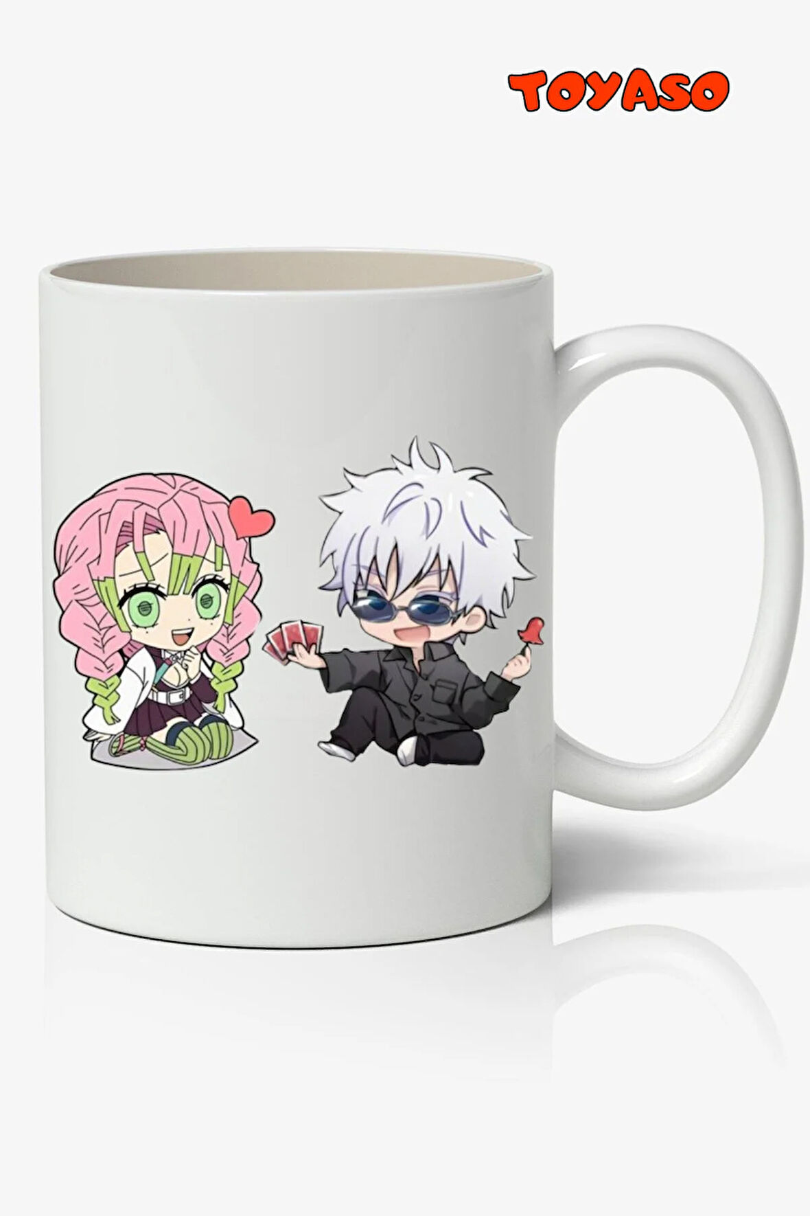 Jujutsu Kaisen Mitsuri Kanroji Gojo Satoru Anime Temalı Beyaz Kupa Bardak Sevgiliye Arkadaşa Hediye