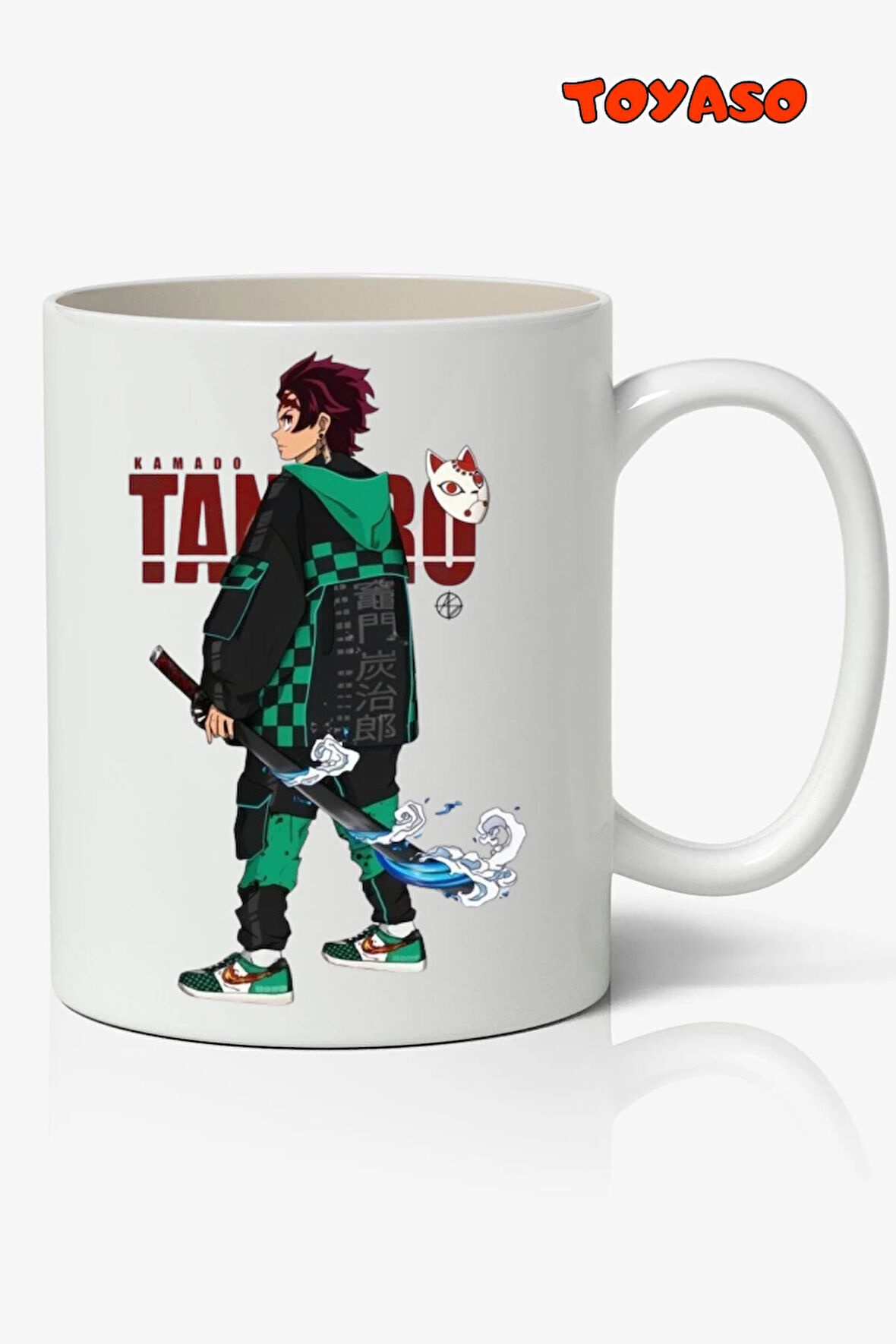 Kimetsu no Yaiba Tanjiro Kamado  Anime Temalı Beyaz Kupa Bardak Sevgiliye Arkadaşa Hediye