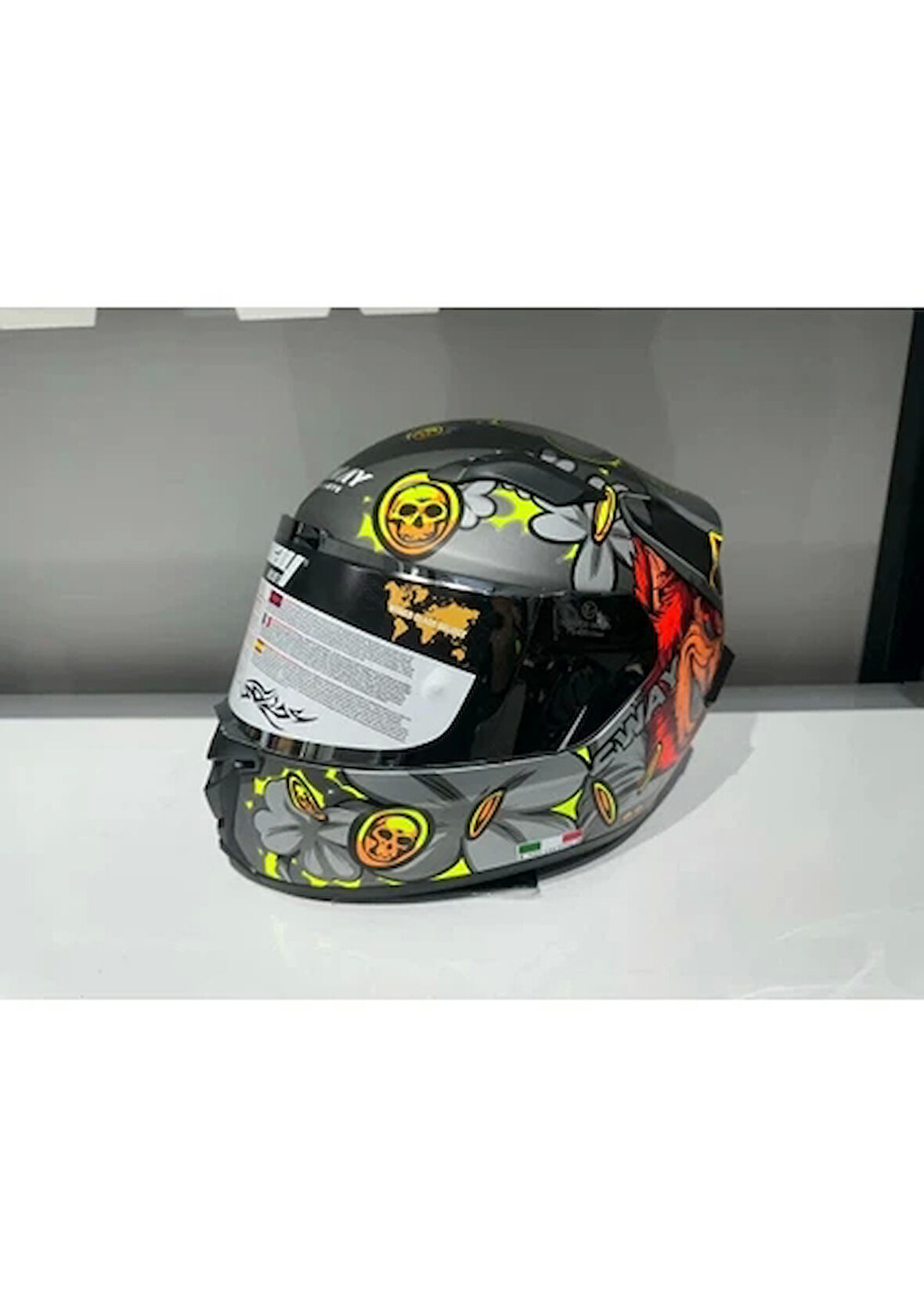 Sway Kask Sway Sw 820 Badboy Full Face Gümüş Vizör