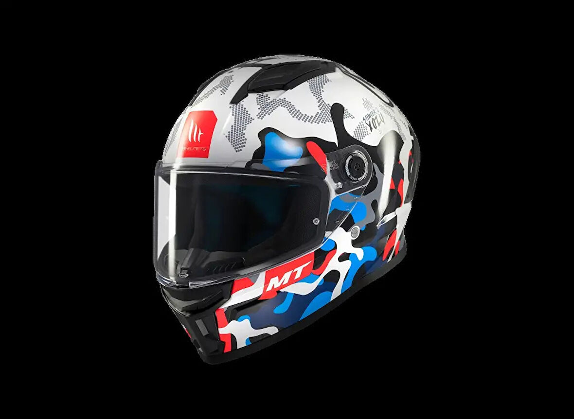 KASK MT STINGER YOZU A7 PARLAK MAVİ/BEYAZ