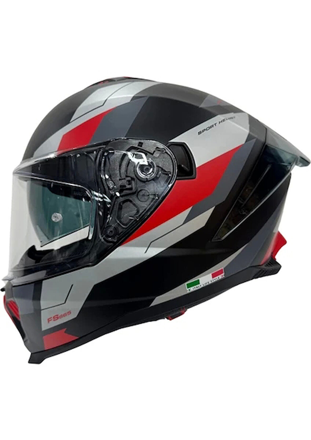 Sway Kask Sway Sw 865 Tıtan Black White Red Güneş Gözlüklü