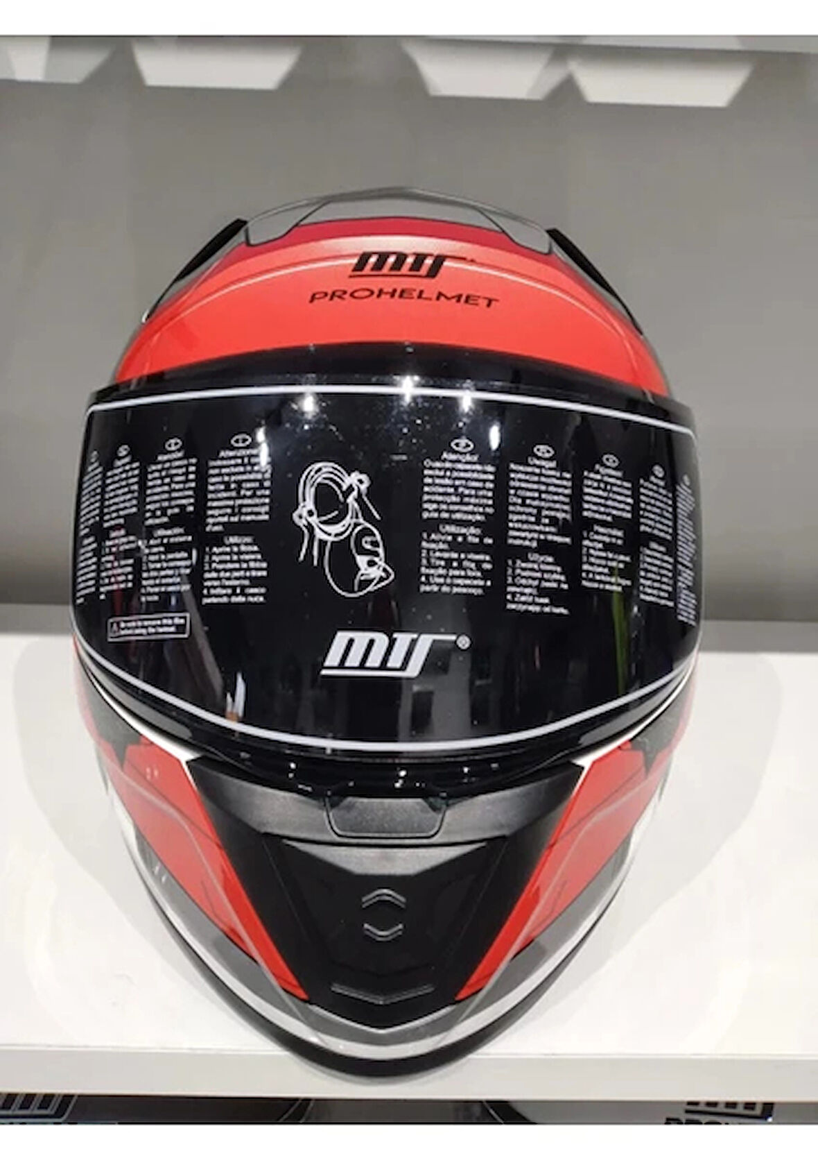 MTS Kask Mts Pro 801 War Güneş Gözlüklü Mat Gri/kırmızı