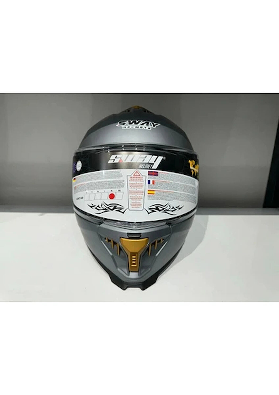 Sway Kask Sway SW-865 Mat Gri Güneş Gözlüklü