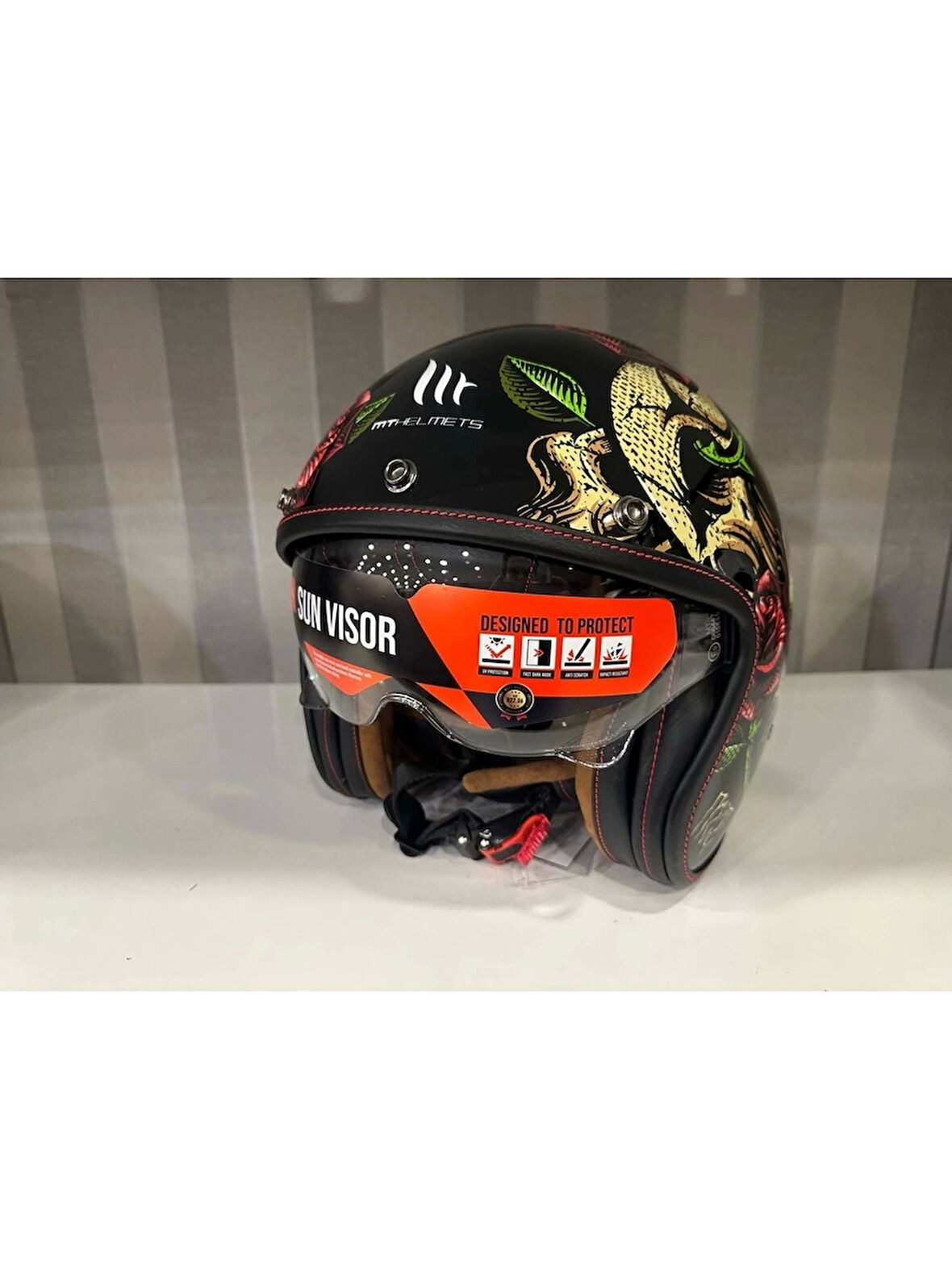 Mt Helmets Kask mt Lemans 2 Sv Breakout B9 Parlak Şeffaf Vizörlü