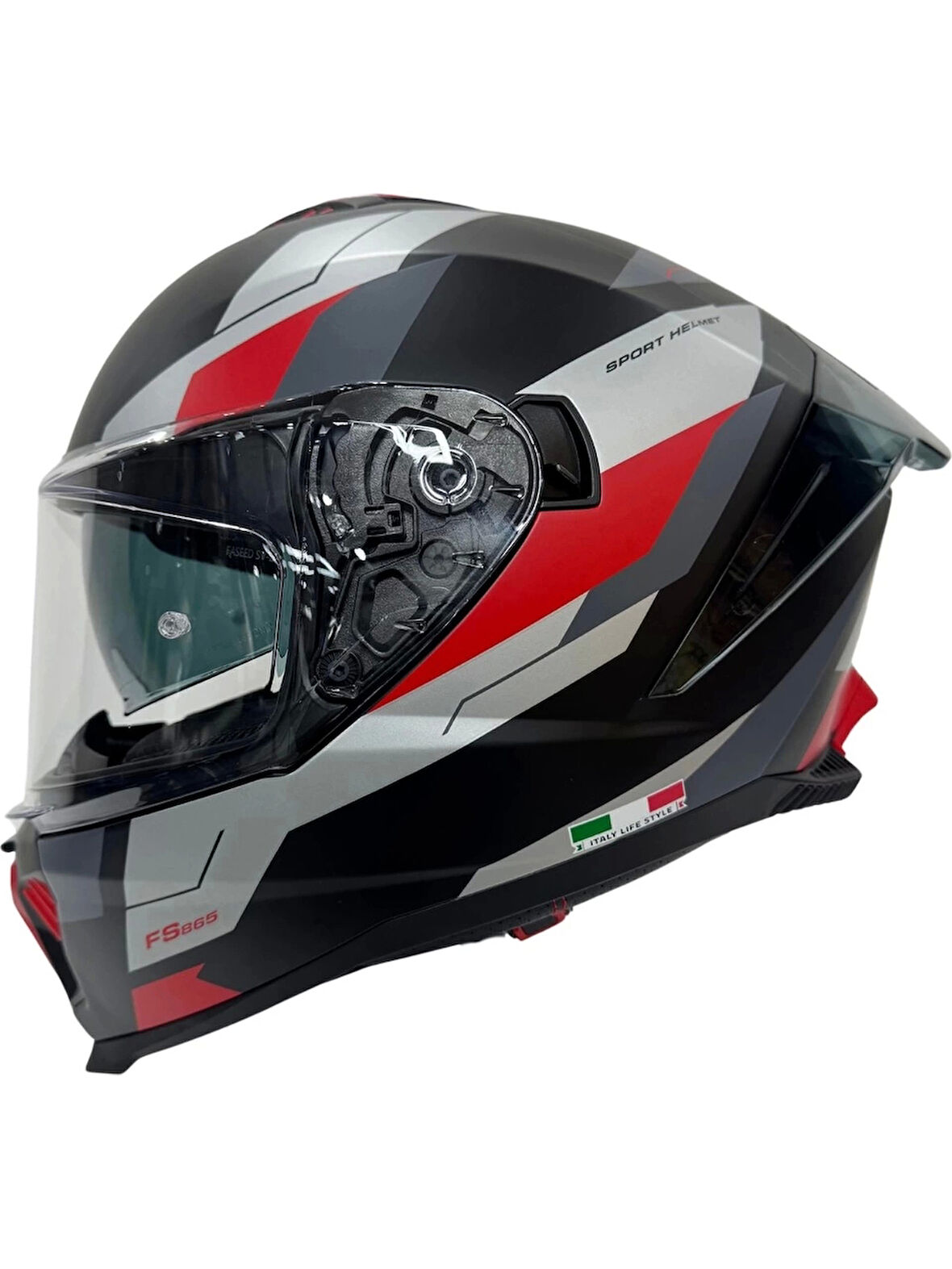 Sway Kask Sway Sw 865 Tıtan Black White Red Güneş Gözlüklü