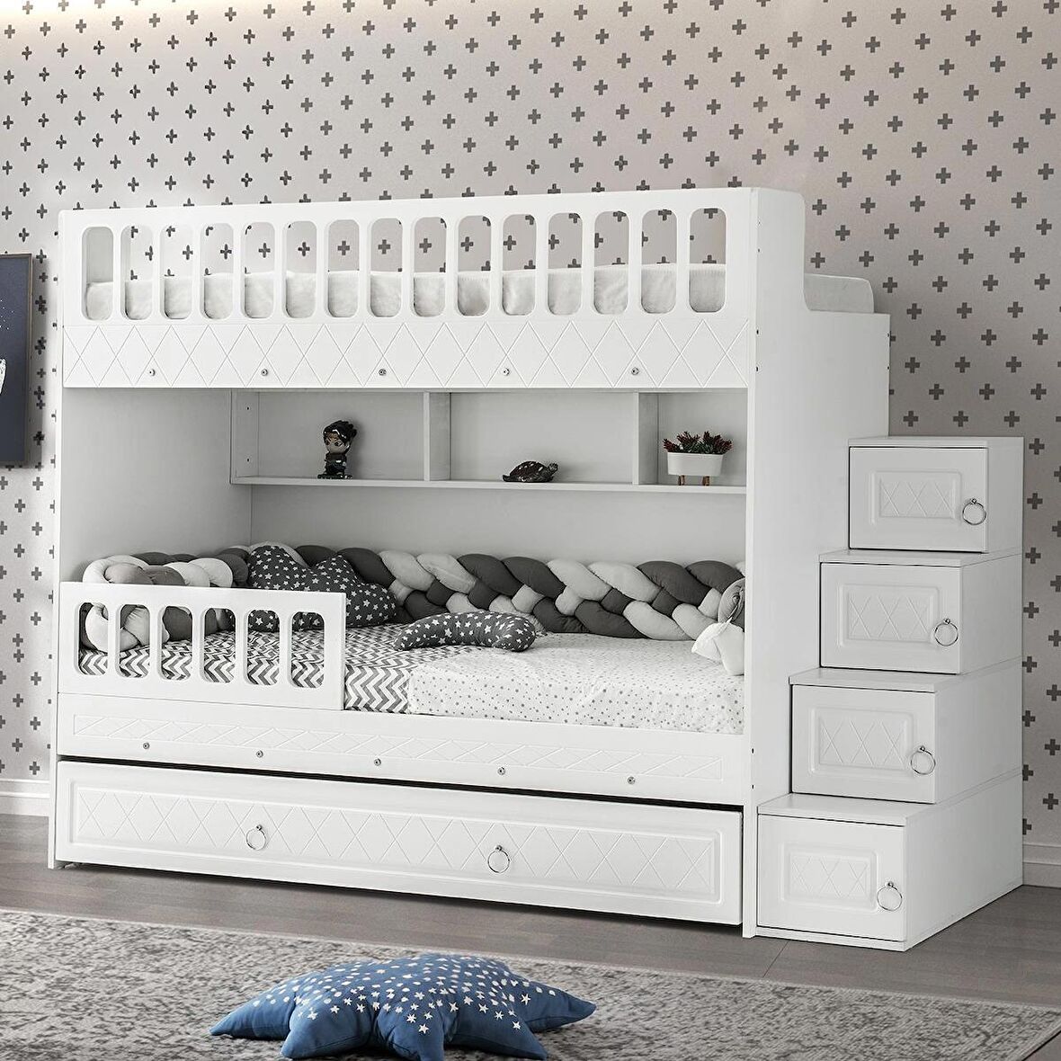 Zümrüt Yavrulu Ranza Beyaz Çelik Destekli MDF Membran Kaplama  %100 MDF