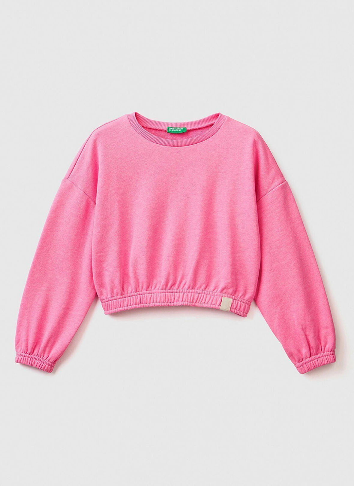 Benetton Düz Kız Çocuk Pembe Sweatshırt 3UHRC10AT