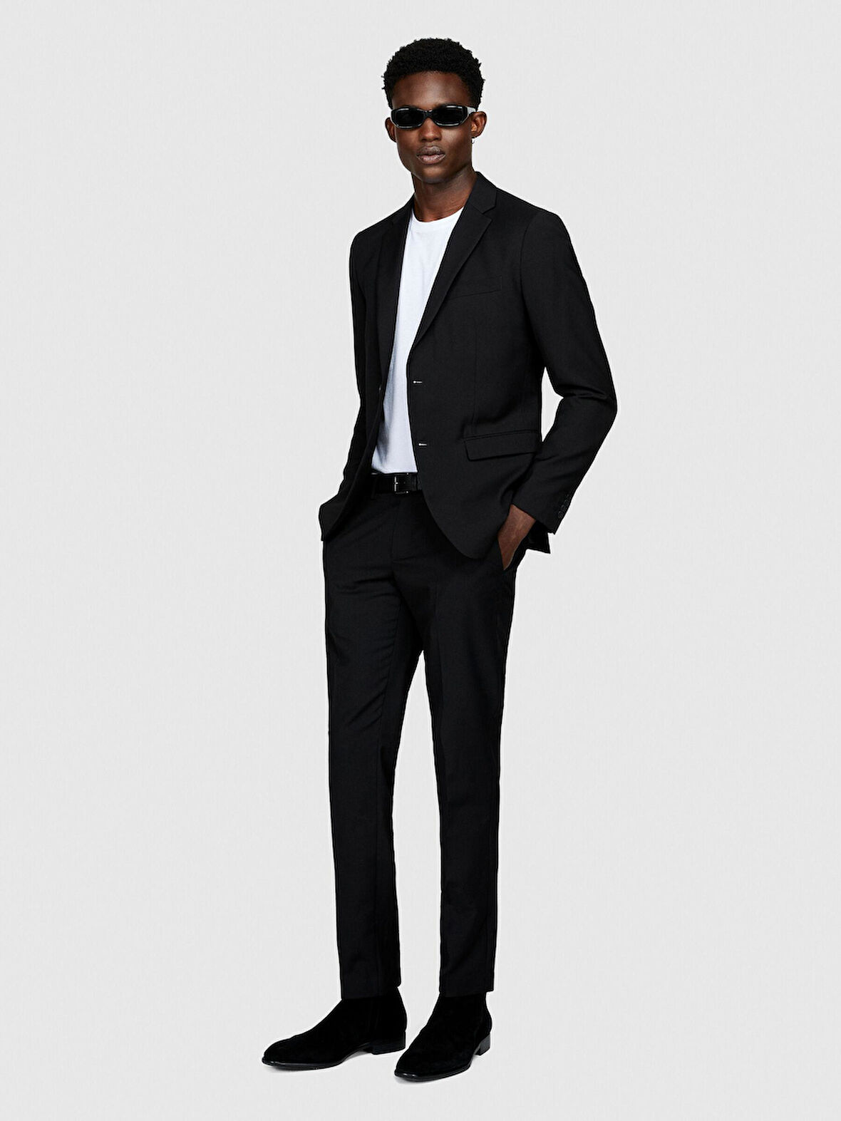 Poliviskoz Slim Fit Ceket Erkek Siyah Ceket - 323A2KI352Y89