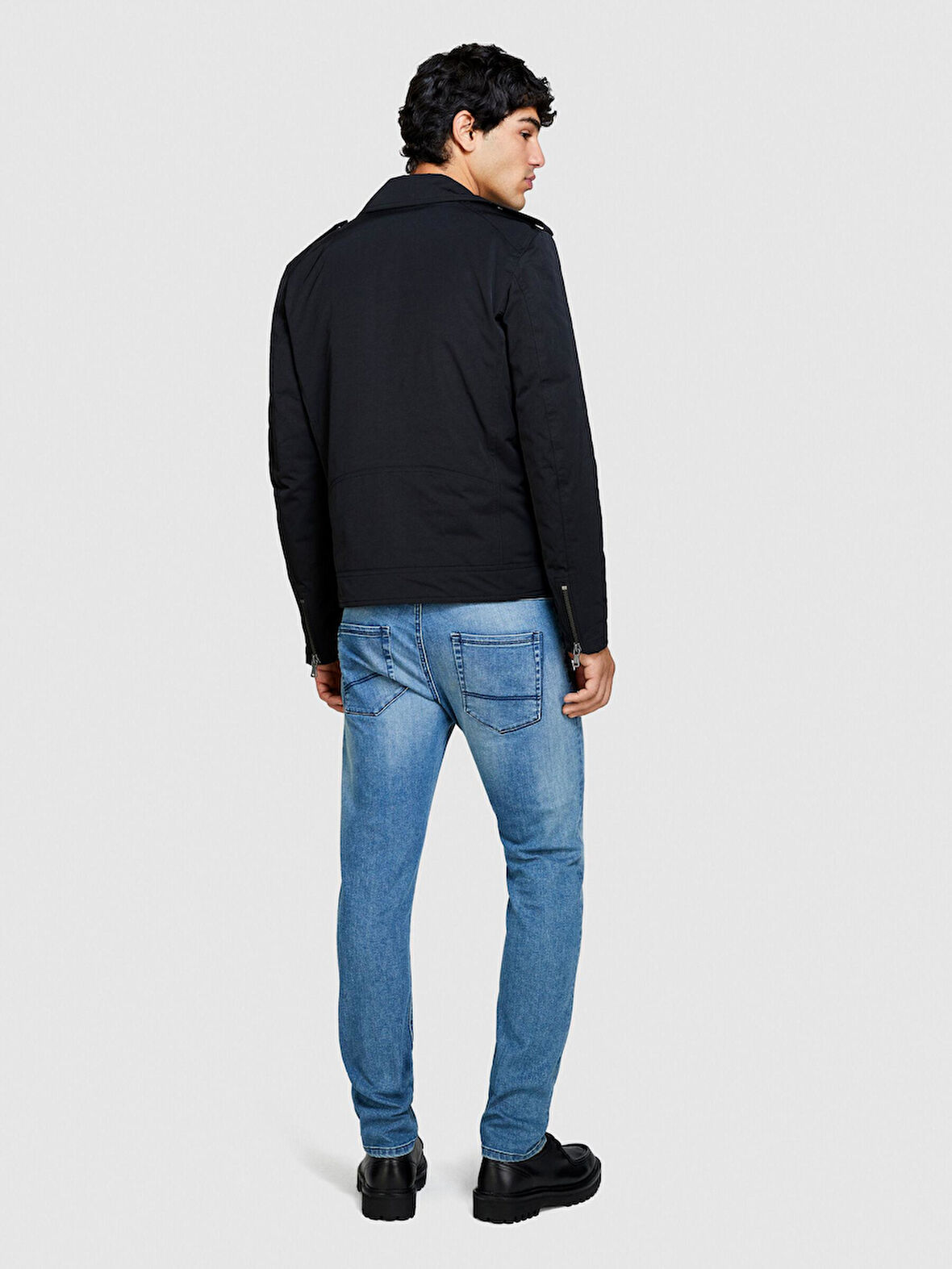 Pamuk Karışımlı Yıkama Efektli Skinny Fit Denim Pantolon Erkek Siyah Mix Pantolon - 324P4Y7V576L9