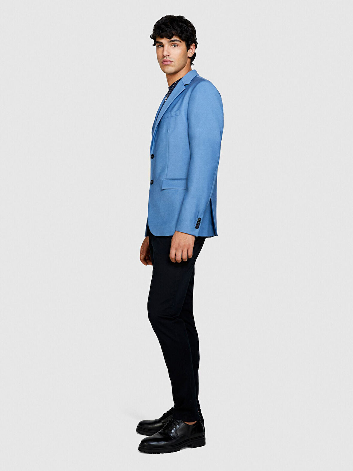 Streç Pamuklu Kemer Delikli Slim Fit Pantolon Erkek Siyah Pantolon - 324P4AIHSF021