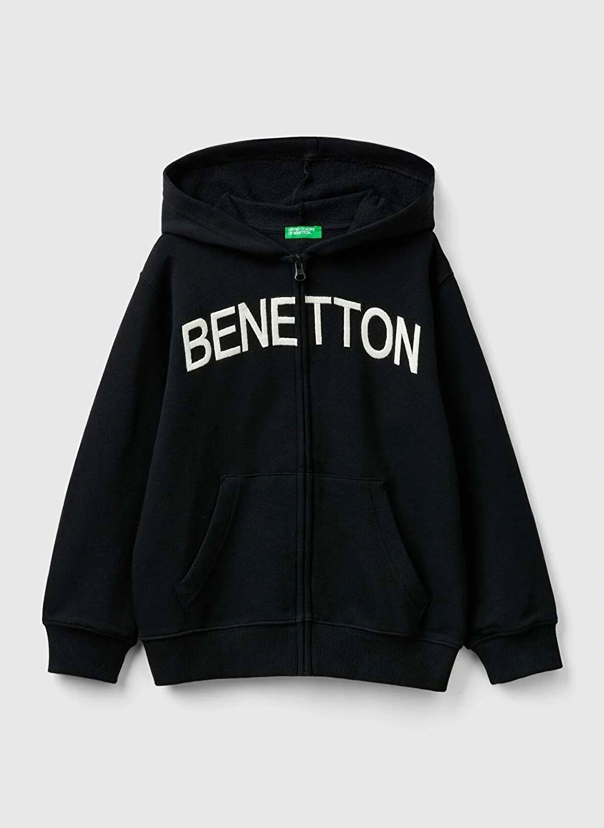 Benetton İşlemeli Erkek Çocuk  Siyah Sweatshırt 3J68C503X 100