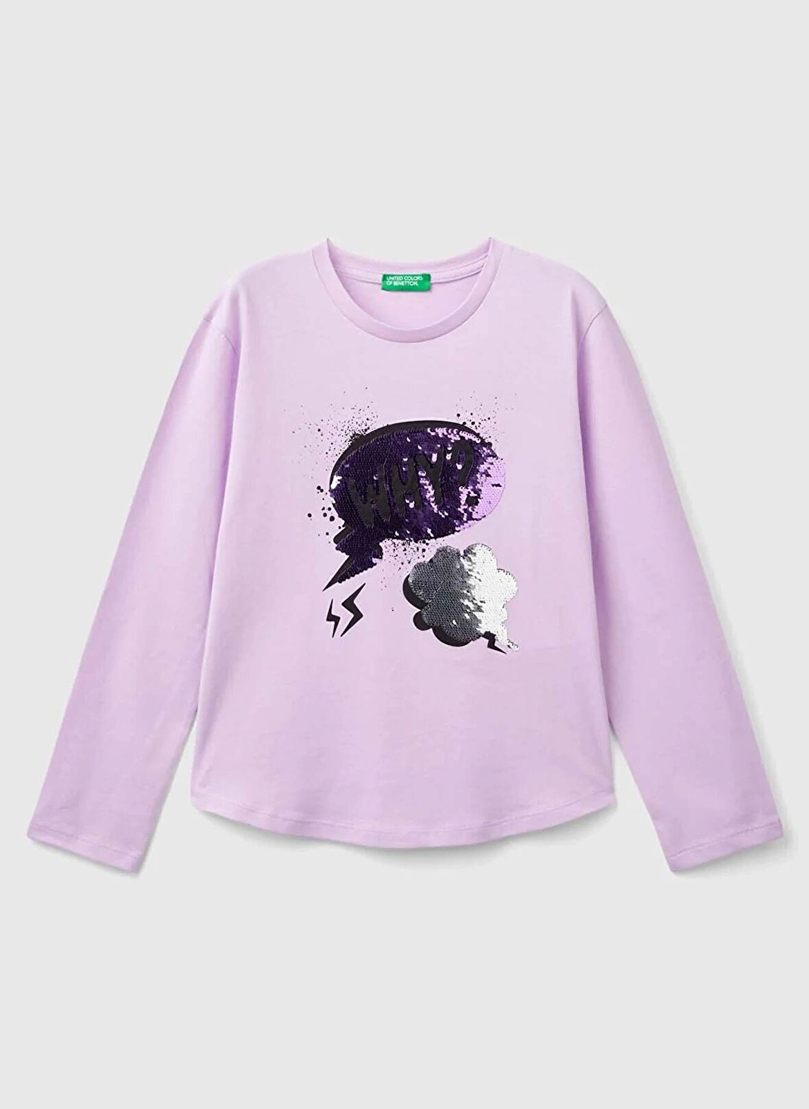 Benetton Baskılı Lila Kadın T-Shirt 3I1XC10KC 054