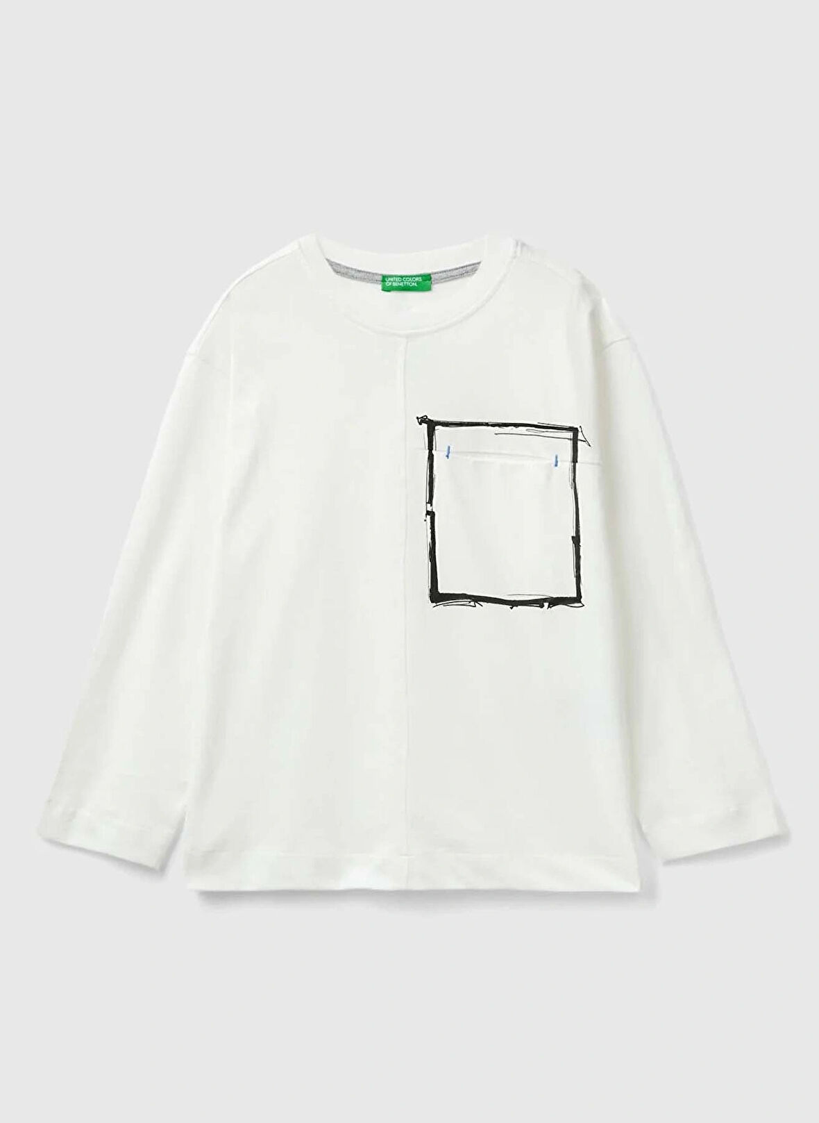 Benetton Baskılı Beyaz Erkek T-Shirt 3I1XC10JU 074