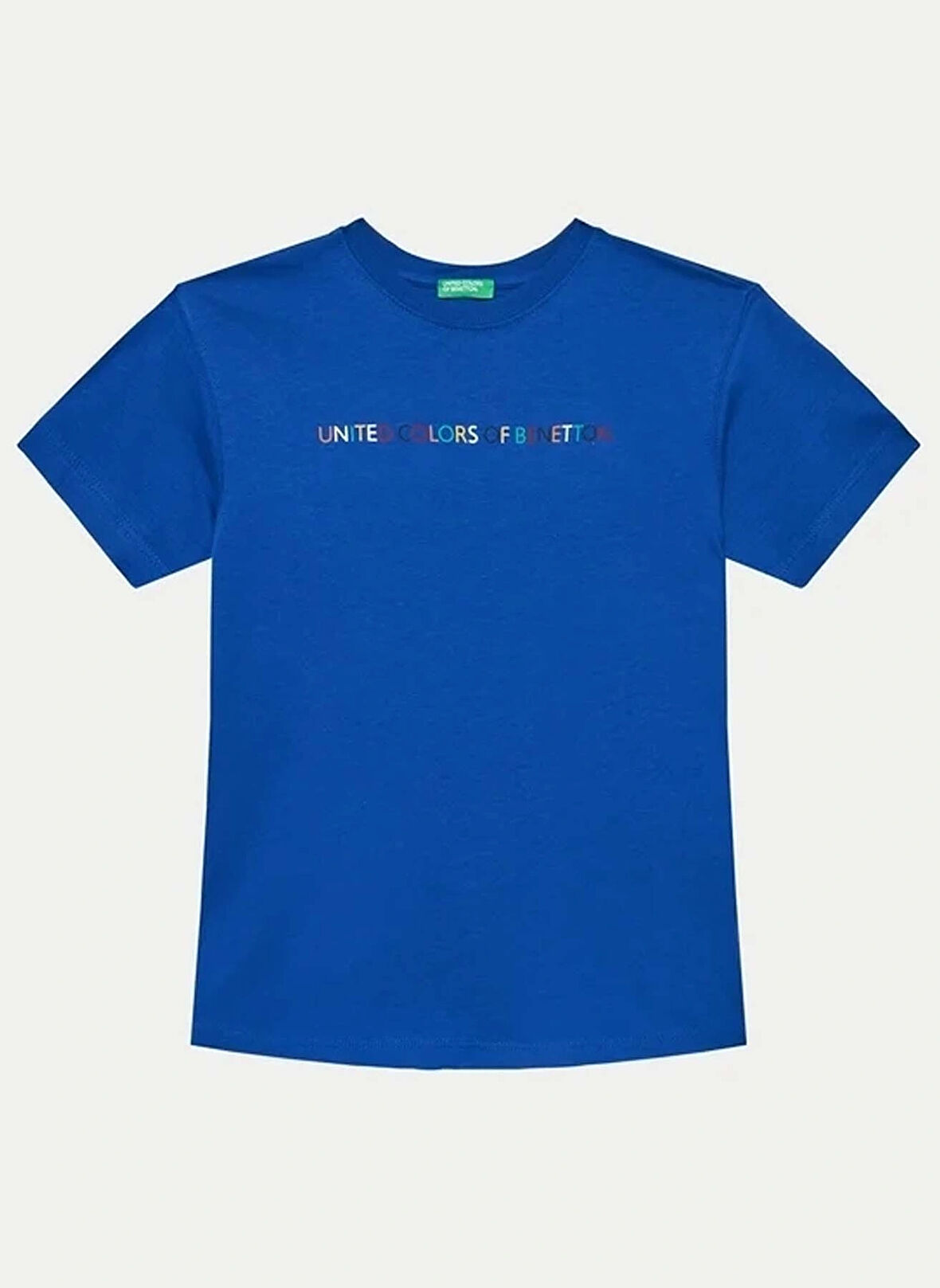 Benetton Baskılı Saks Erkek T-Shirt 3I1XC10JL 19R