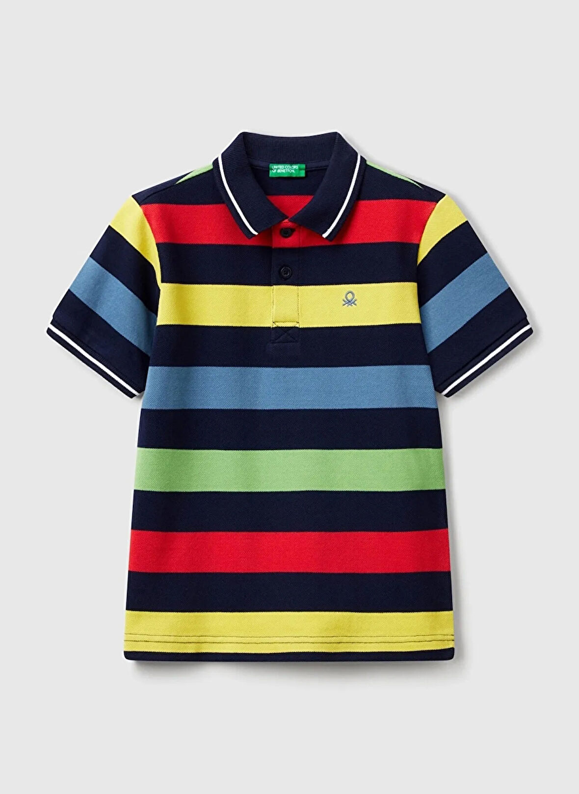 Benetton Baskılı Lacivert Erkek Çocuk T-Shirt 39QAC301T