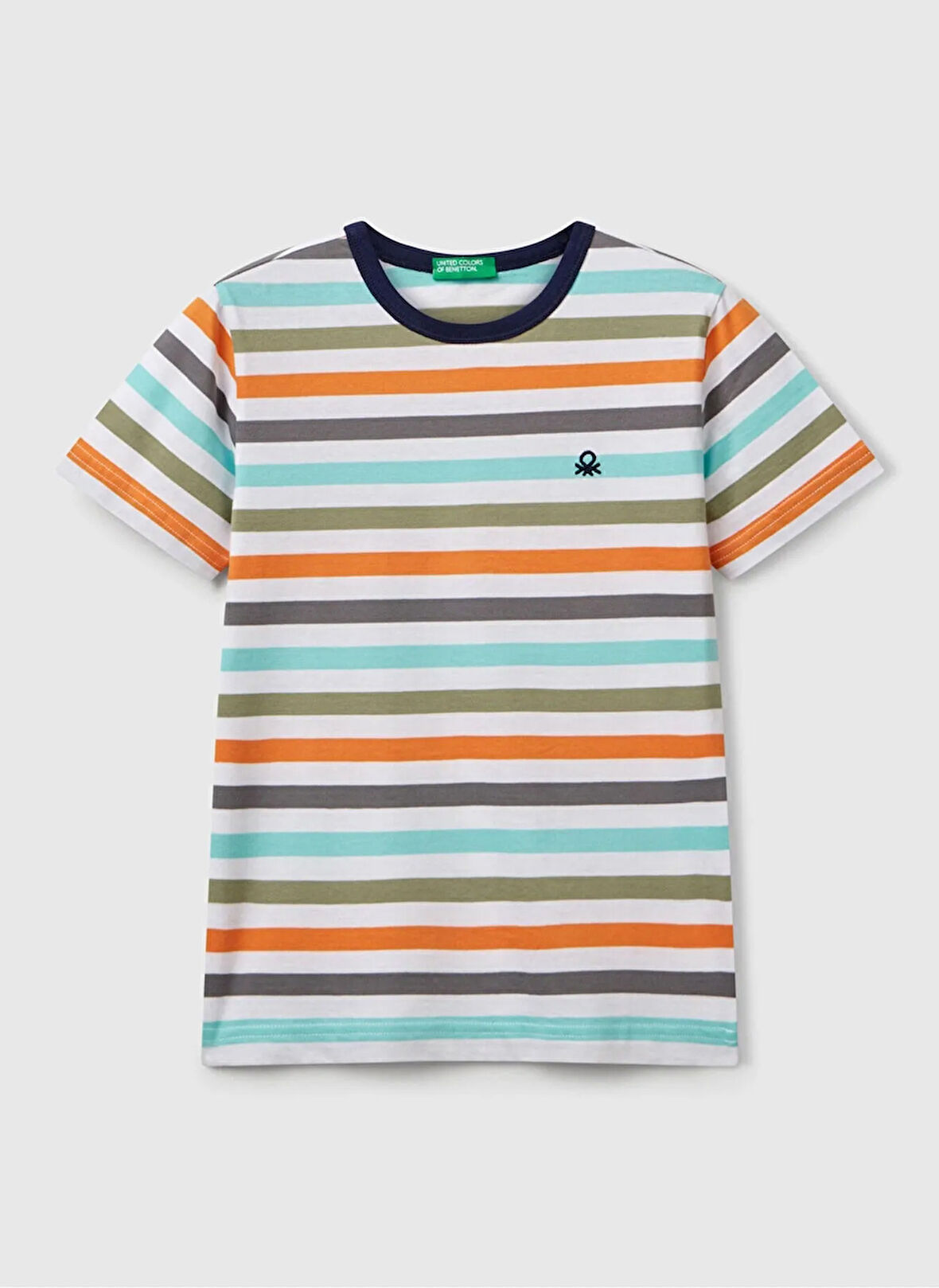 Turkuaz Erkek Çocuk Bisiklet Yaka Regular Fit Baskılı T-Shirt 3FHXC10MW
