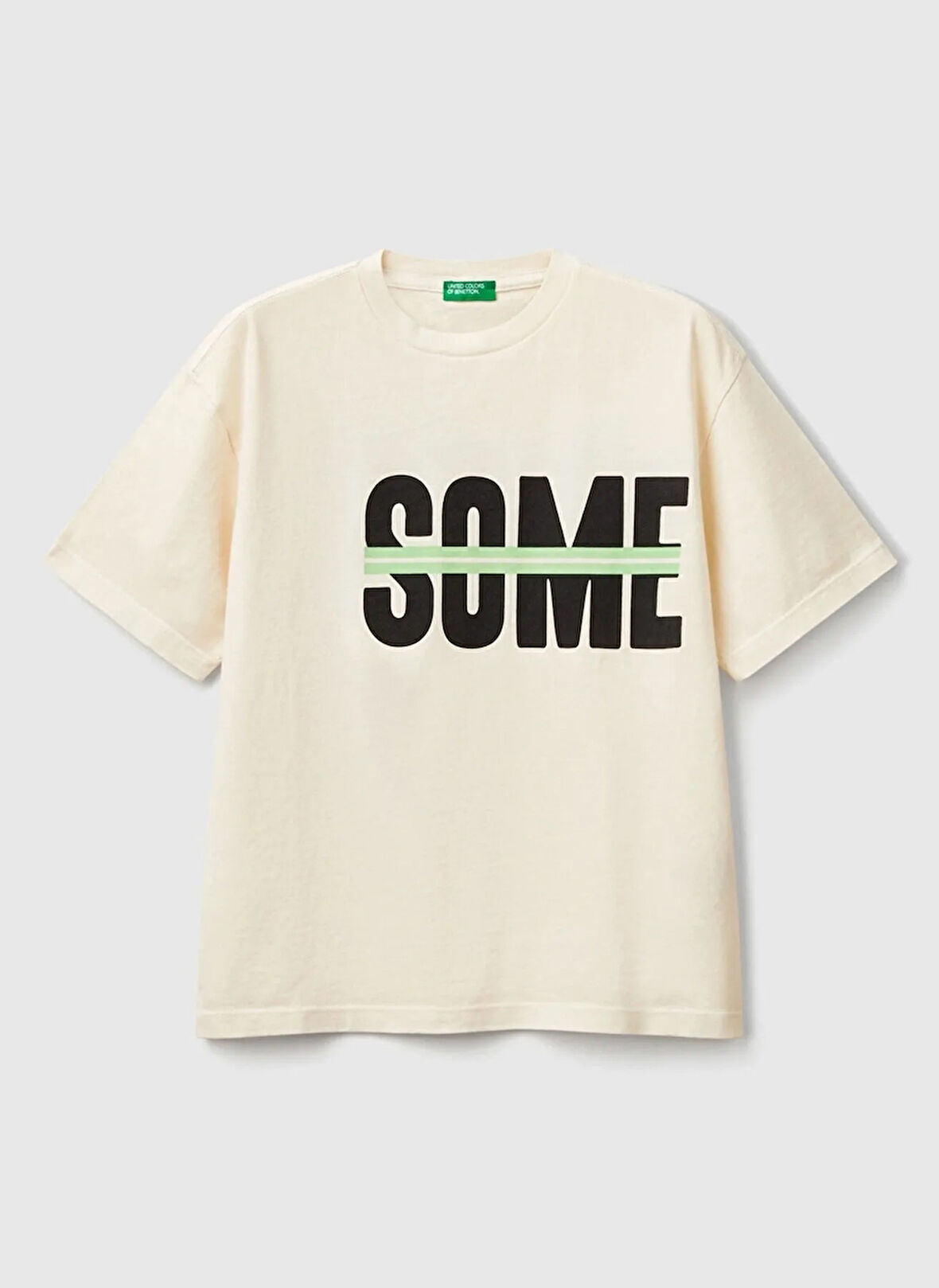 Benetton Baskılı Ekru Erkek Çocuk T-Shirt 3PCMC10N7