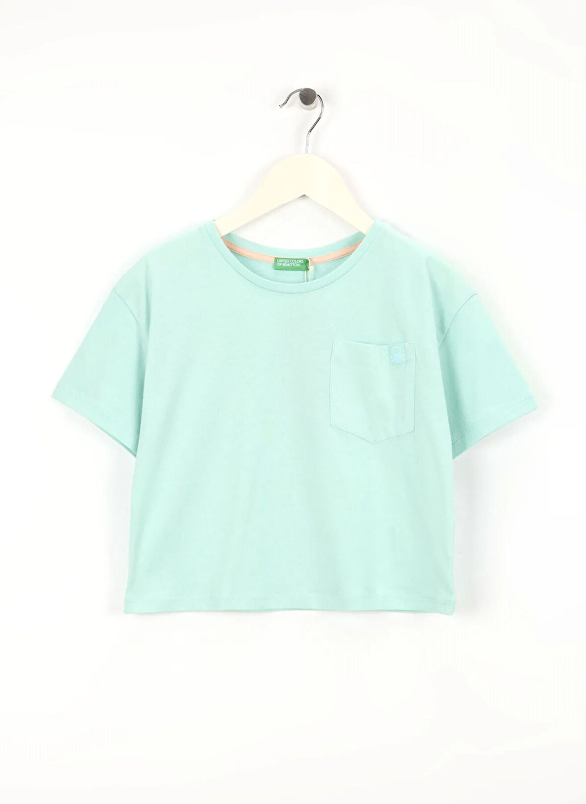 Benetton Baskılı Su Yeşili Kız Çocuk T-Shirt 3I1XC10N8