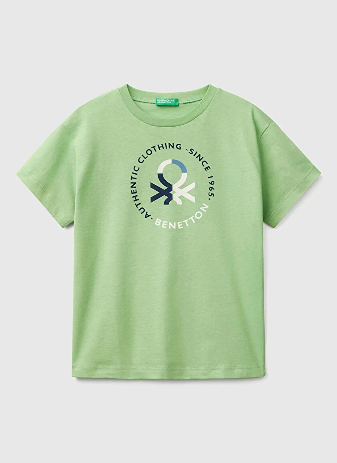 Benetton Baskılı Fıstık Erkek Çocuk T-Shirt 3I1XC10N3