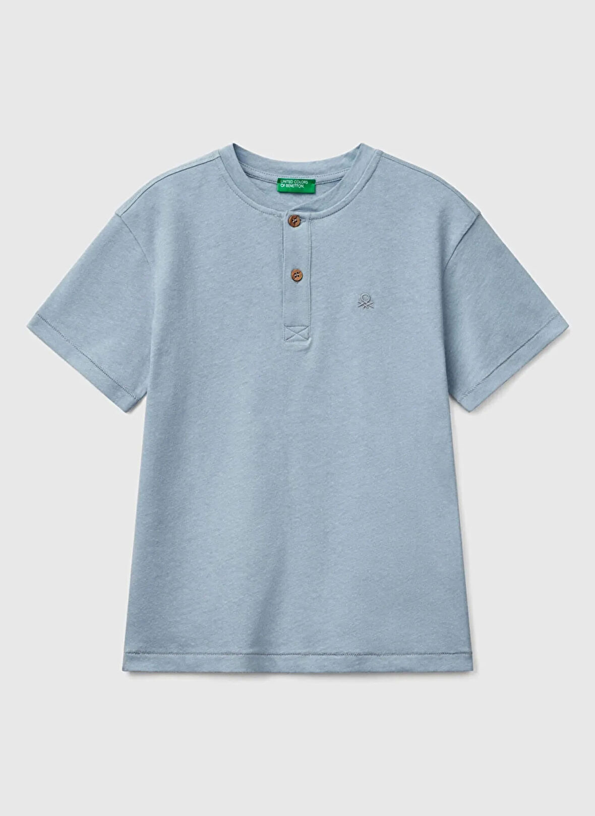 Benetton Baskılı Mavi Erkek Çocuk T-Shirt 3F4JC10NN