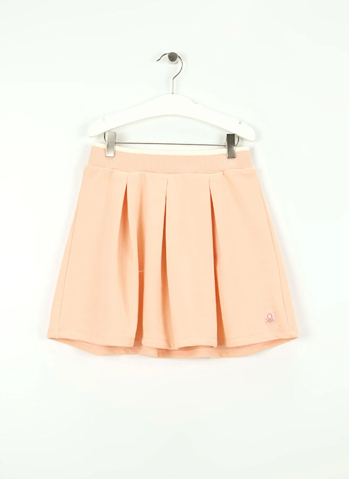 Benetton Normal Bel Regular Fit Şeftali Baskılı Midi Kız Çocuk Etek 32N4C0007