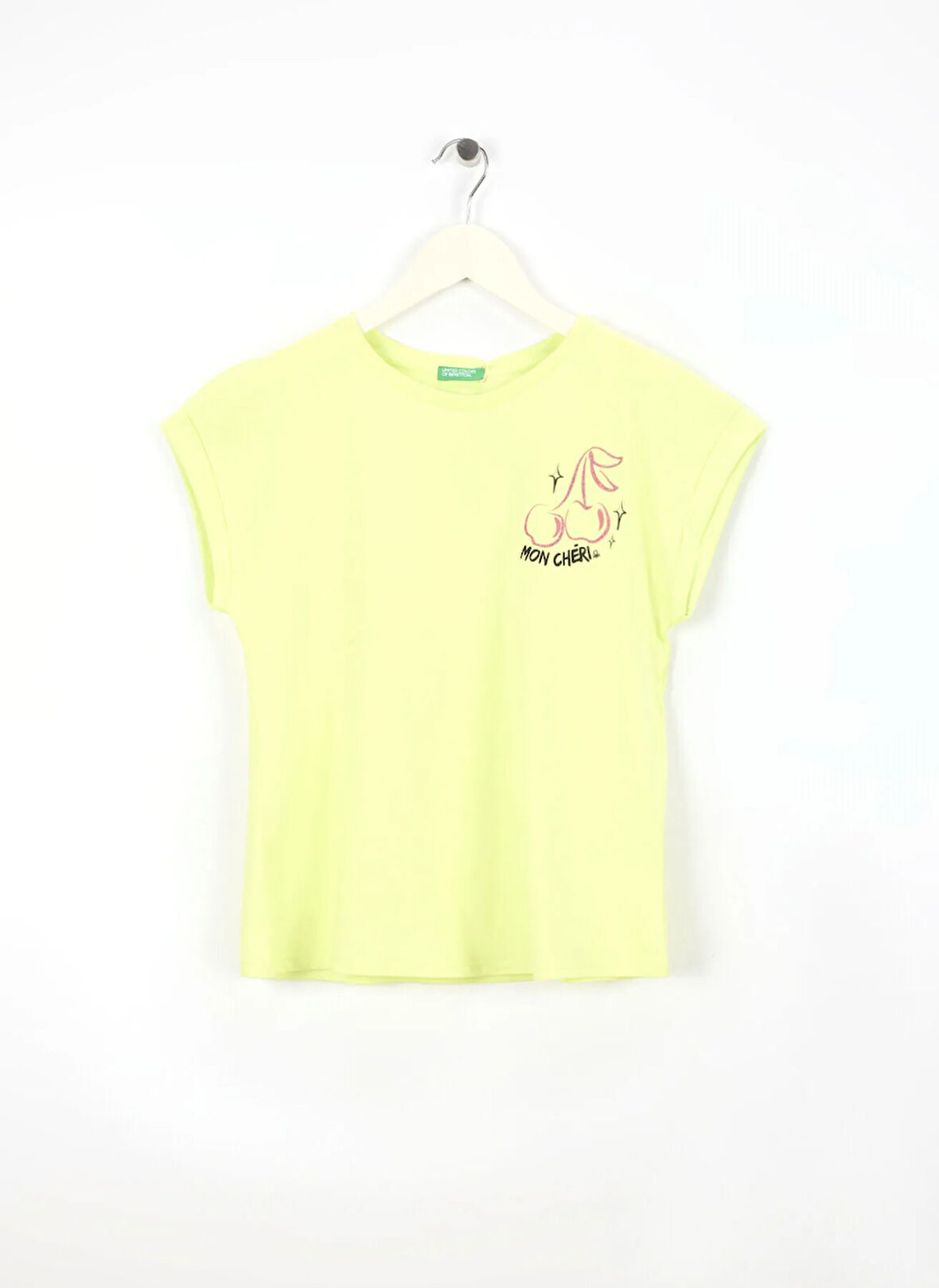 Benetton Baskılı Sarı Kız Çocuk T-Shirt 3I1XC10NZ