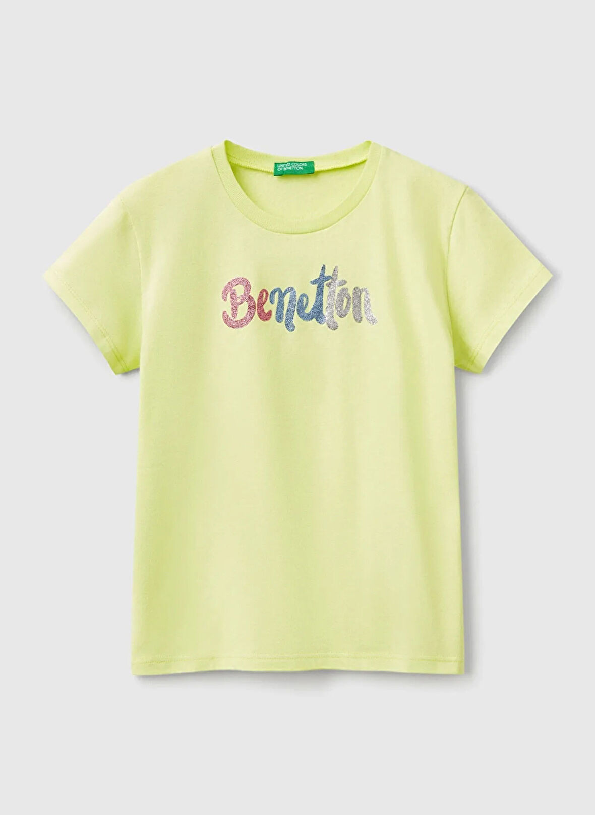 Benetton Baskılı Sarı Kız Çocuk T-Shirt 3I1XC10MZ