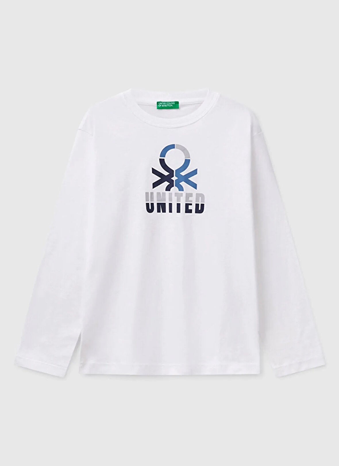 Benetton Baskılı Beyaz Erkek Çocuk T-Shirt 3I1XC10N5