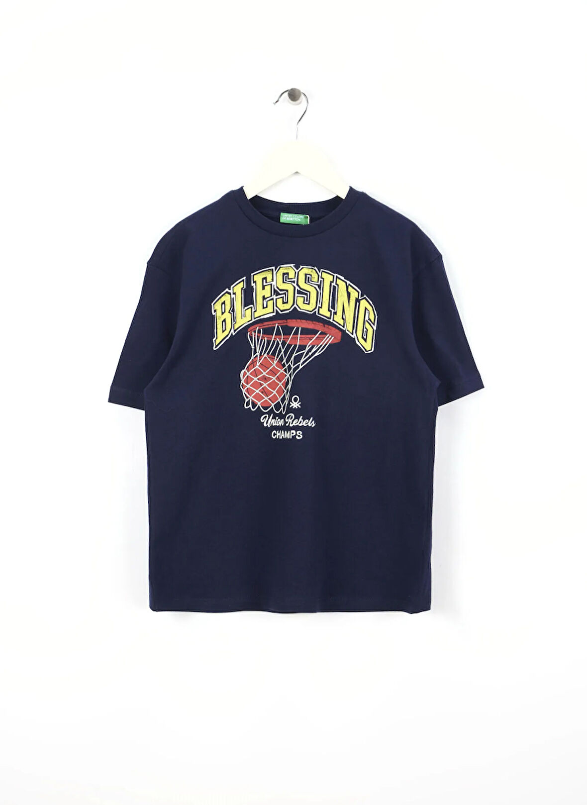 Benetton Baskılı Lacivert Erkek Çocuk T-Shirt 3I1XC10O4