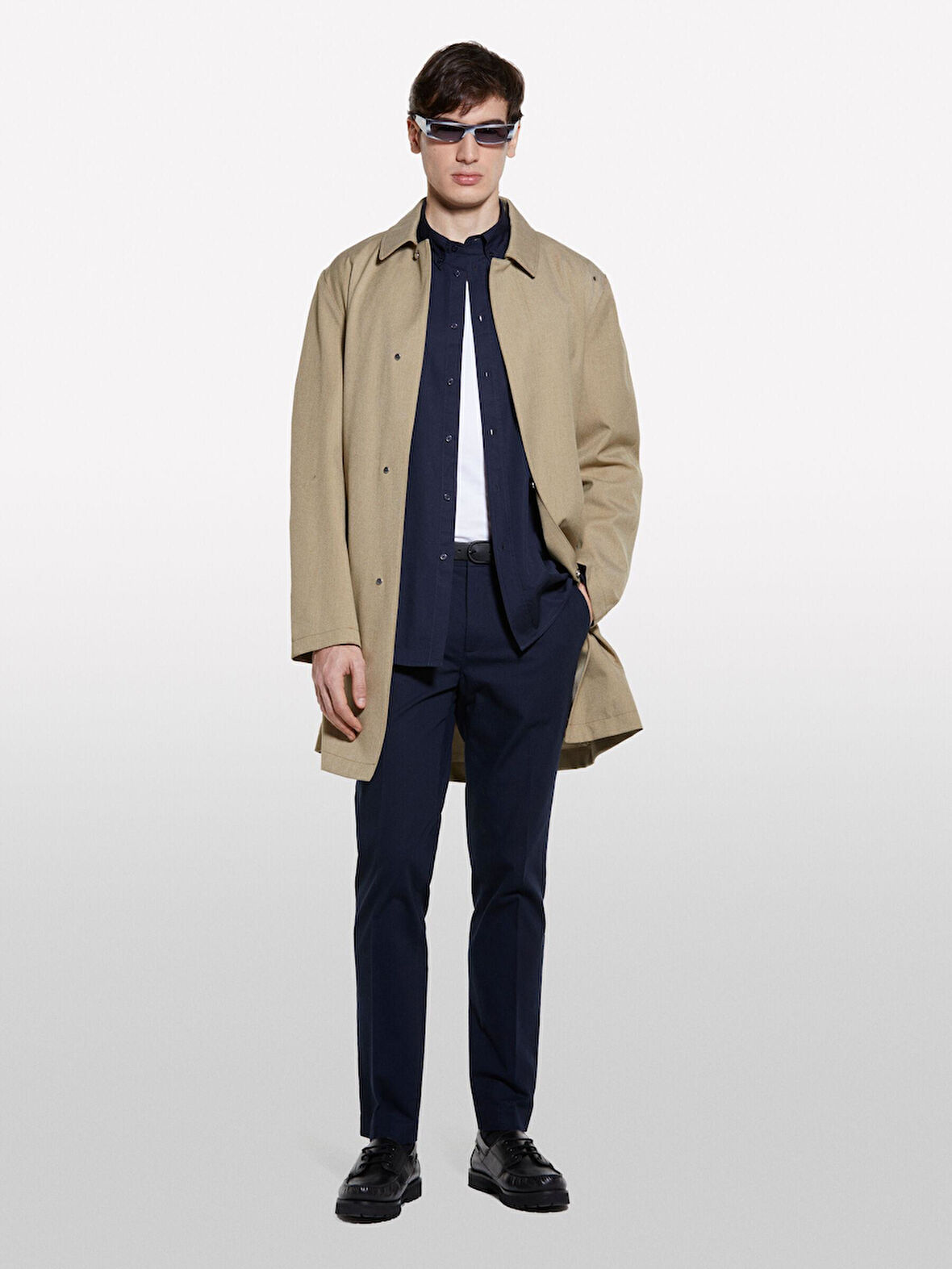 Streç Pamuklu Regular Fit Gömlek Erkek Lacivert Gömlek - 325P58FJSQ04F